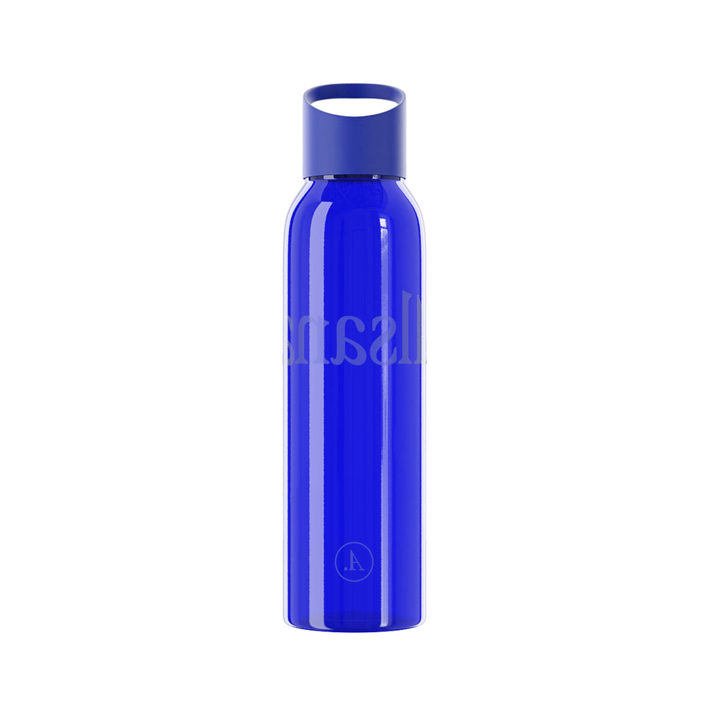 Sky Water Bottle — Minimal Clear Bottle with Subtle Script Accent