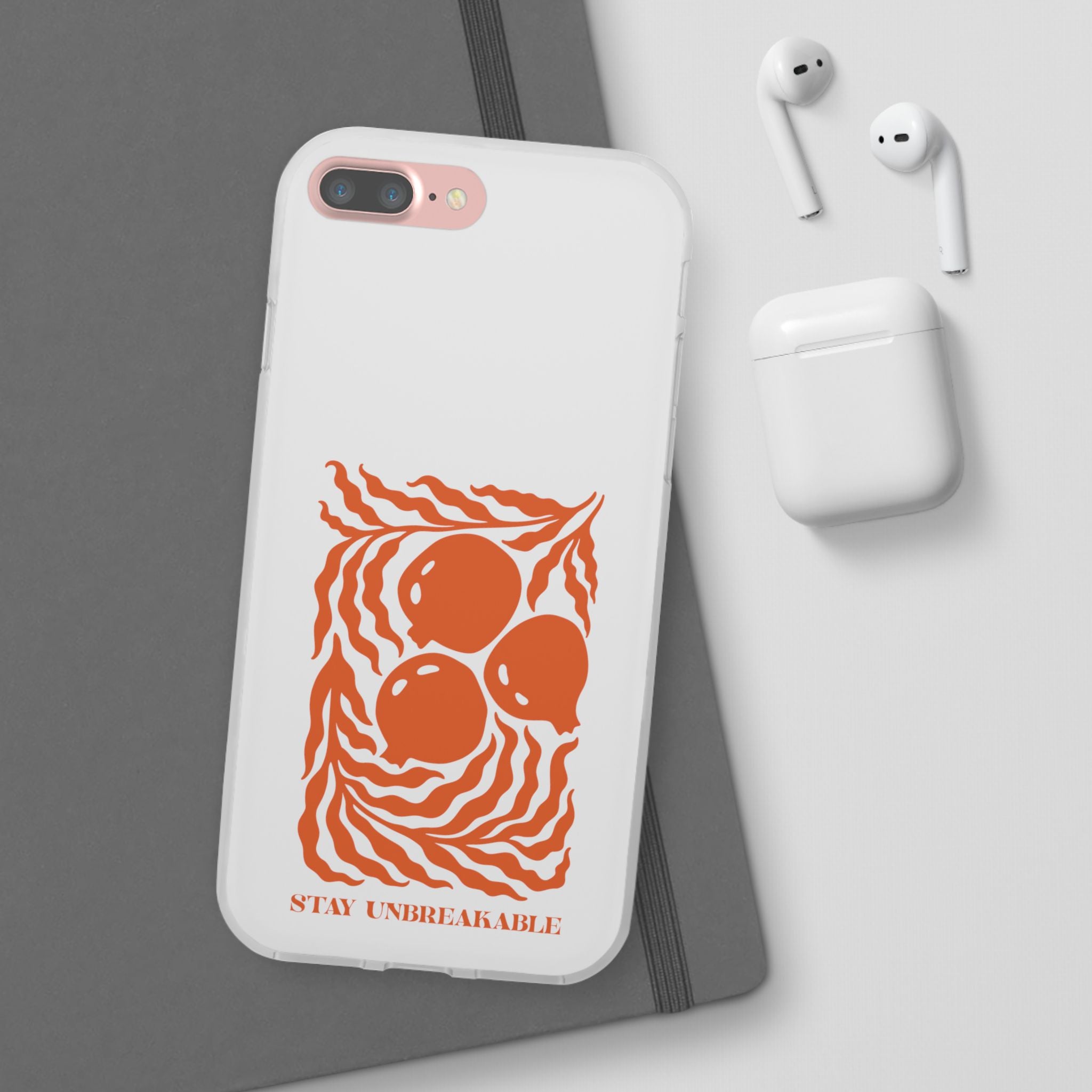 Stay Unbreakable Phone Case — Abstract Orange Fruit Graphic Flexible Case