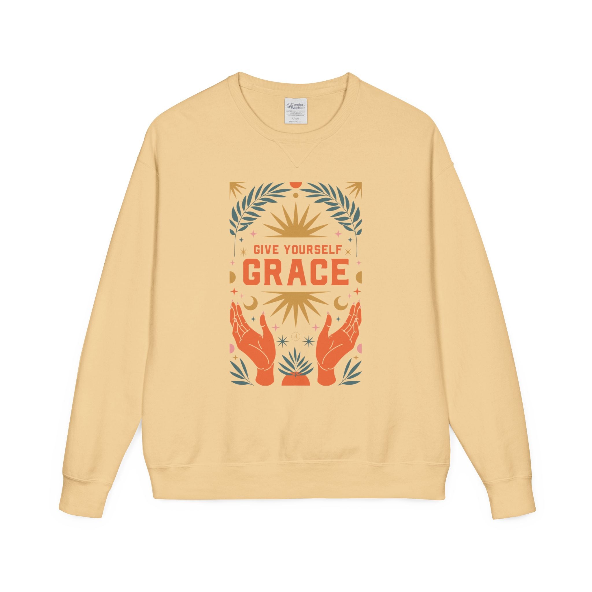 Grace Graphic Sweatshirt — Inspirational Hands & Sun Crewneck