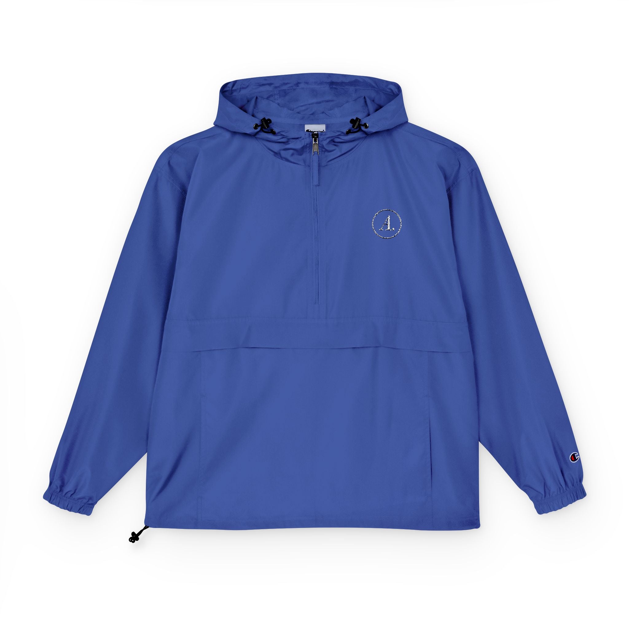 Packable Orange Anorak Jacket – Lightweight Hooded Windbreaker with Subtle Chest Logo