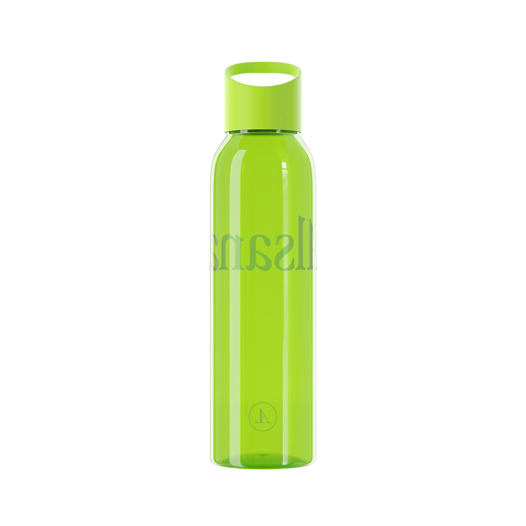 Sky Water Bottle — Minimal Clear Bottle with Subtle Script Accent