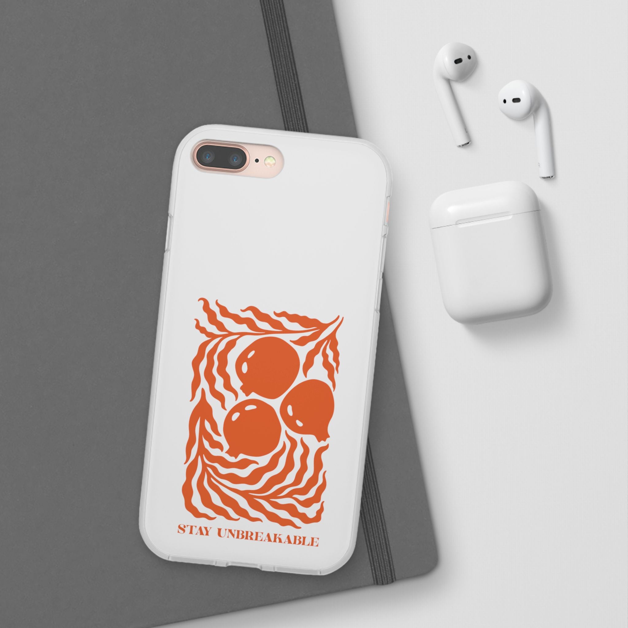 Stay Unbreakable Phone Case — Abstract Orange Fruit Graphic Flexible Case
