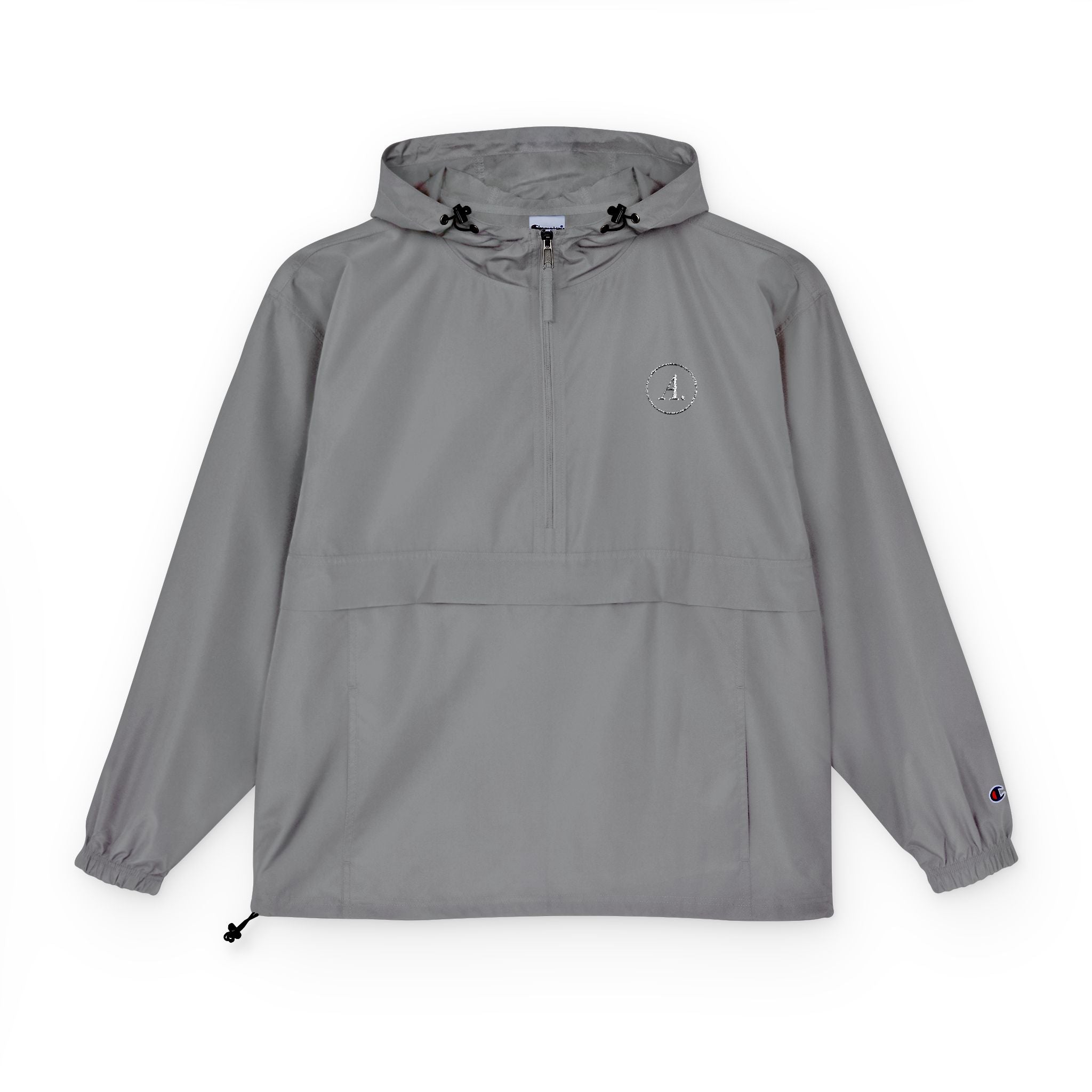 Packable Orange Anorak Jacket – Lightweight Hooded Windbreaker with Subtle Chest Logo