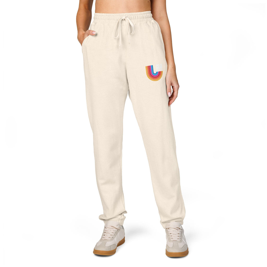 Retro Rainbow Pocket Sweatpants — Cozy Garment-Dyed Joggers