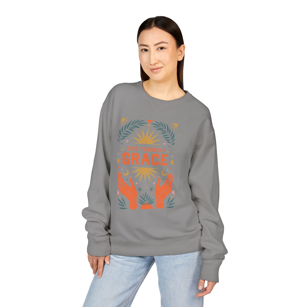 Grace Graphic Sweatshirt — Inspirational Hands & Sun Crewneck