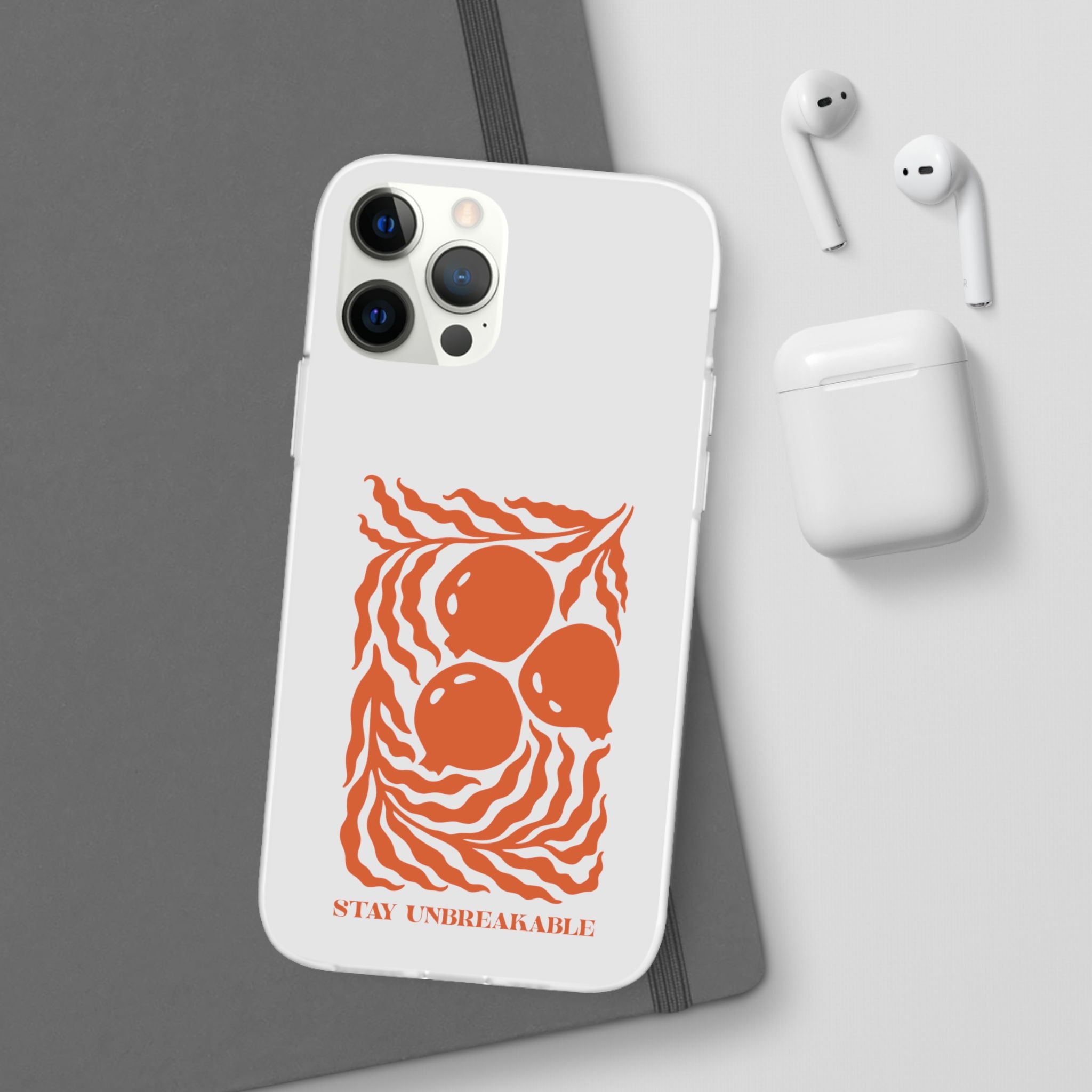 Stay Unbreakable Phone Case — Abstract Orange Fruit Graphic Flexible Case