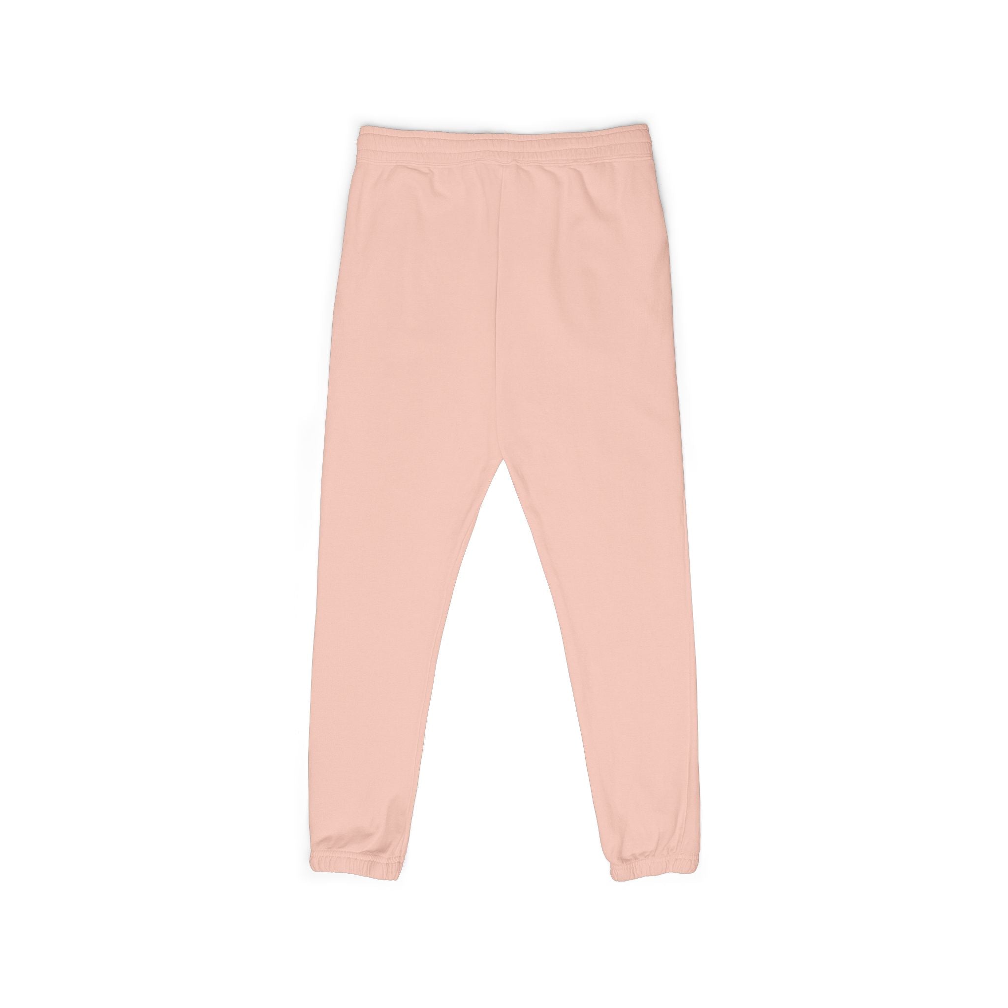 Embroidered Pink Flower Sweatpants — Cozy Garment-Dyed Fleece Joggers
