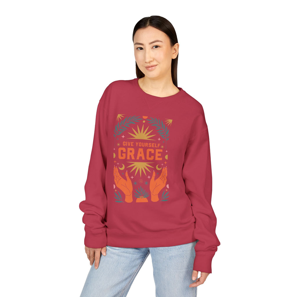 Grace Graphic Sweatshirt — Inspirational Hands & Sun Crewneck