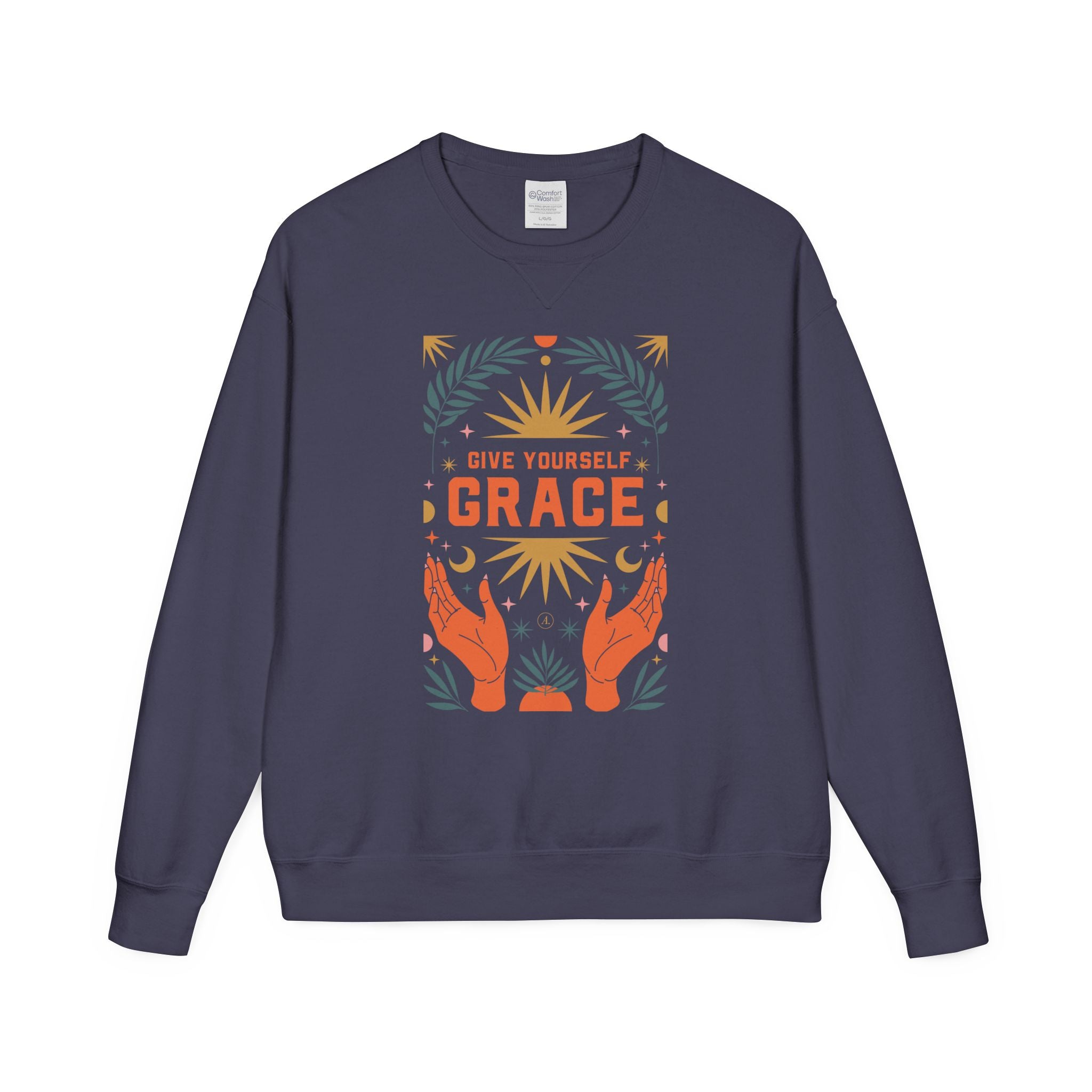 Grace Graphic Sweatshirt — Inspirational Hands & Sun Crewneck