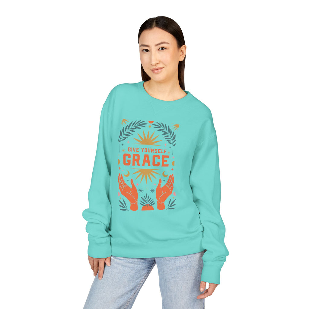 Grace Graphic Sweatshirt — Inspirational Hands & Sun Crewneck