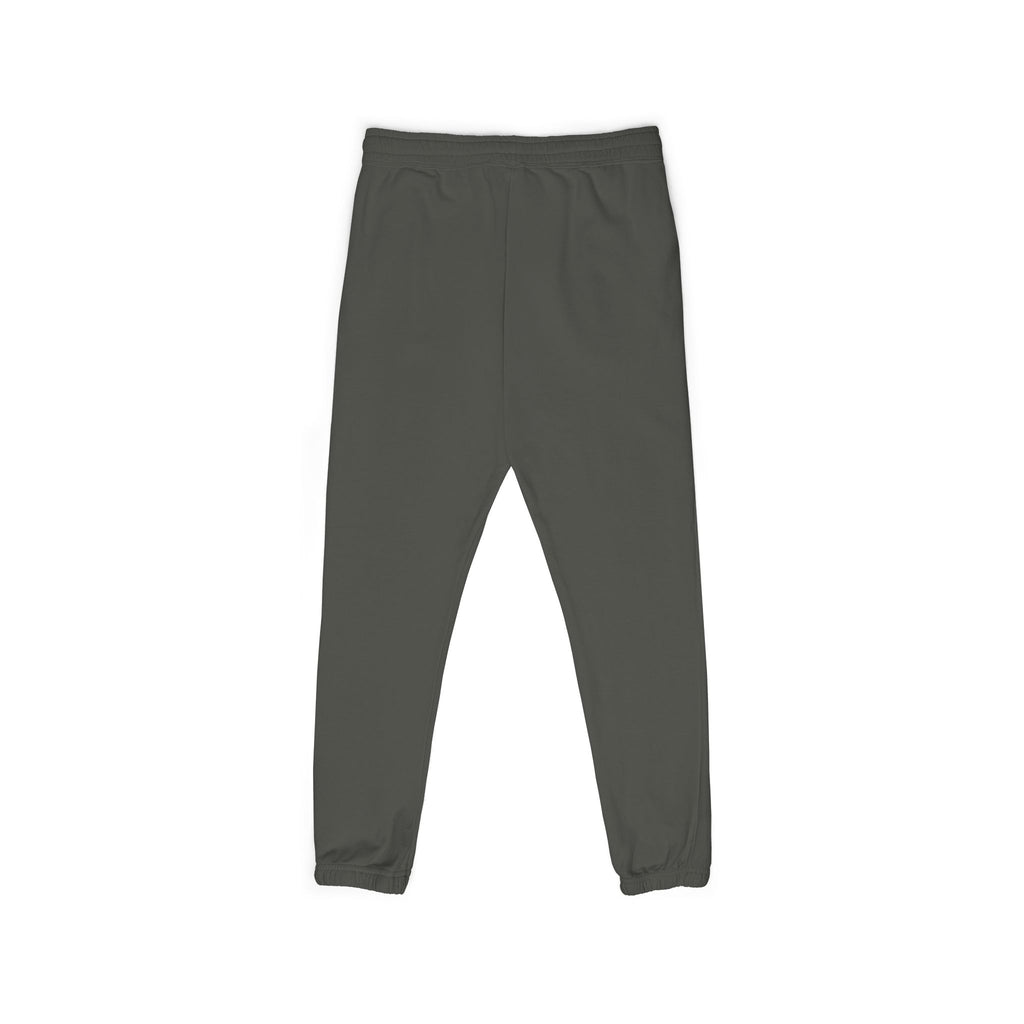 Embroidered Pink Flower Sweatpants — Cozy Garment-Dyed Fleece Joggers