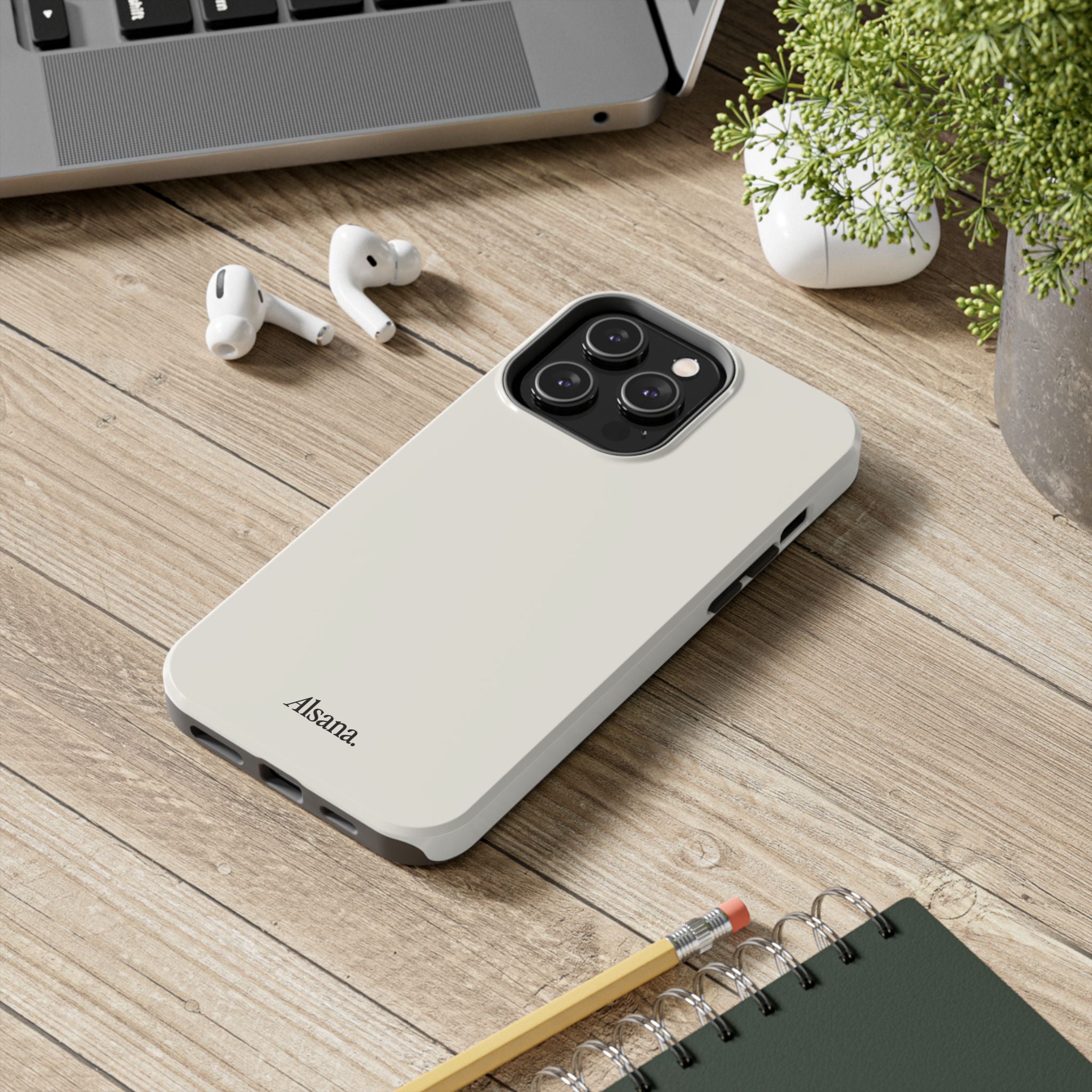 Tough Phone Case — Minimal Black Text 'Alsana' Protective Phone Cover