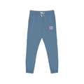 Embroidered Pink Flower Sweatpants — Cozy Garment-Dyed Fleece Joggers