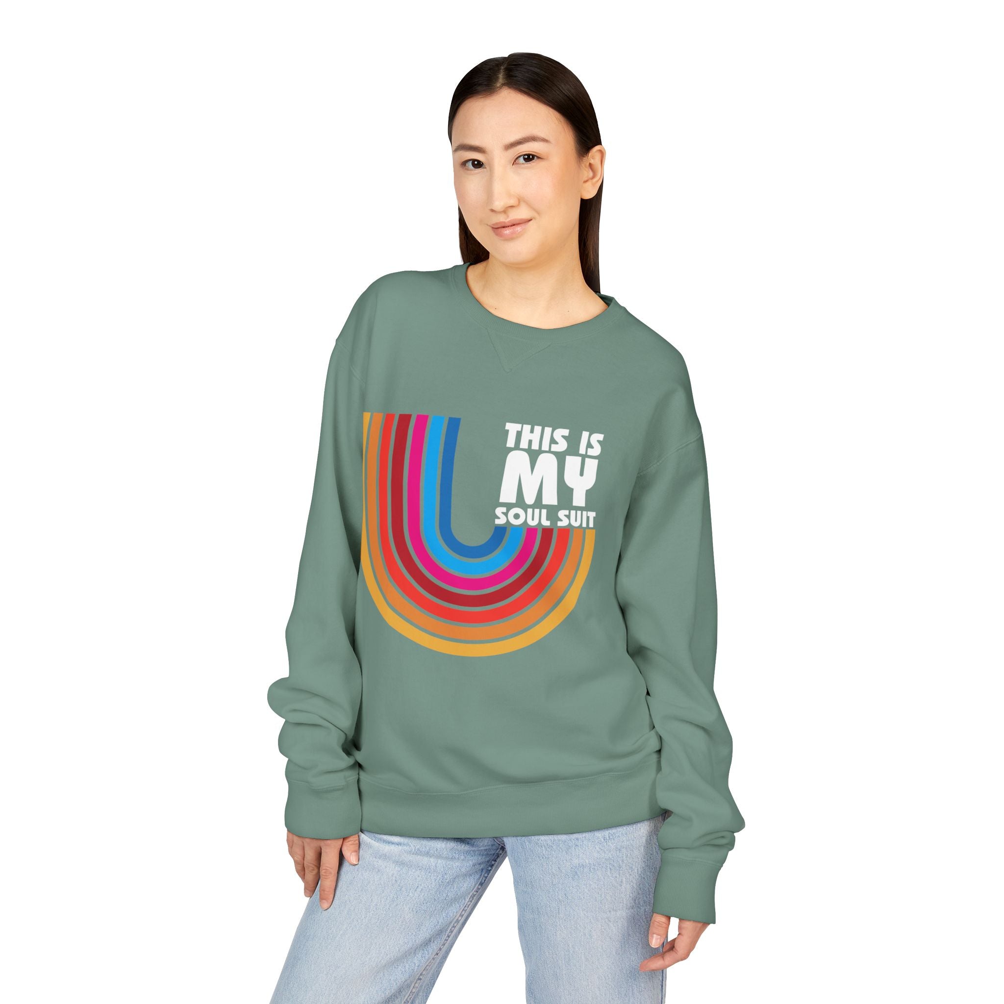 Soul Suit Sweatshirt – Retro Rainbow Crewneck ("This Is My Soul Suit")