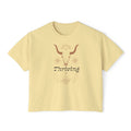 Women’s Boxy Tee — Southwestern Bull Skull “Thriving” Graphic