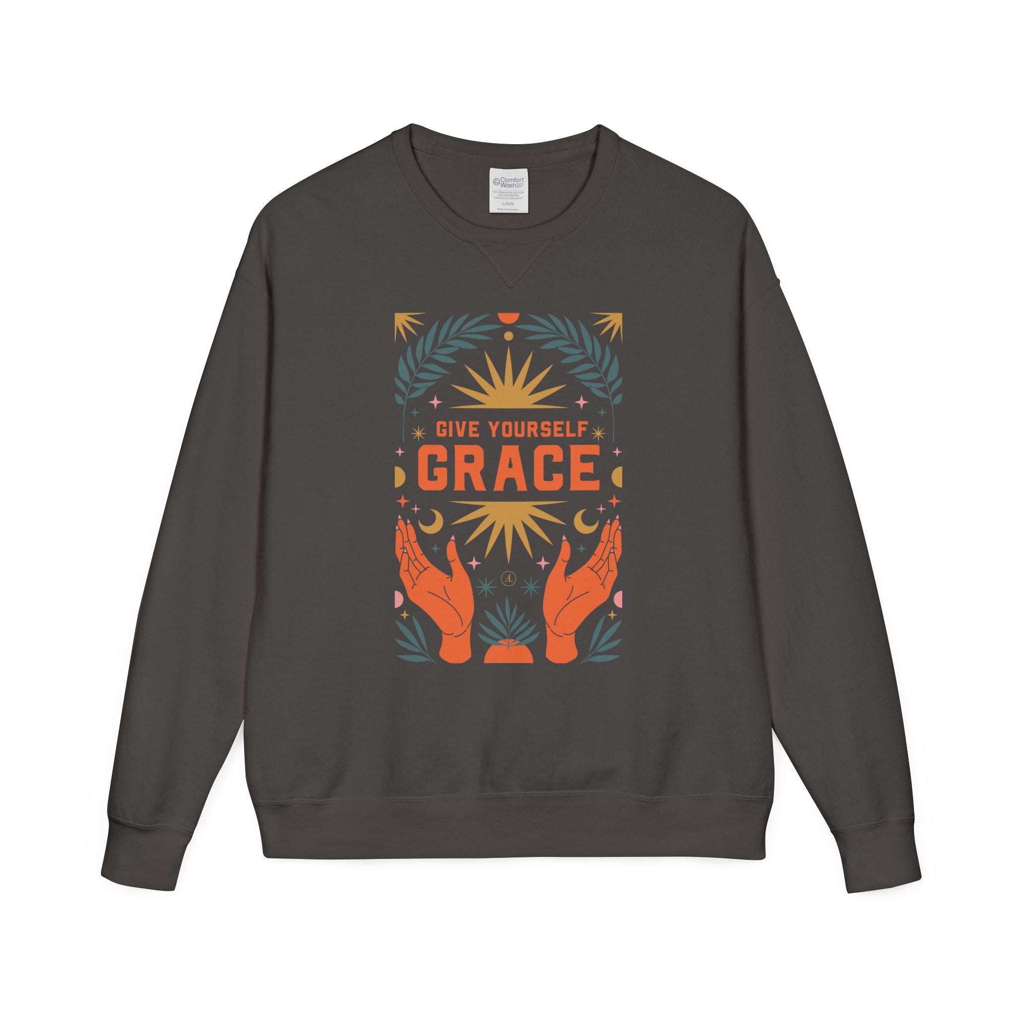 Grace Graphic Sweatshirt — Inspirational Hands & Sun Crewneck