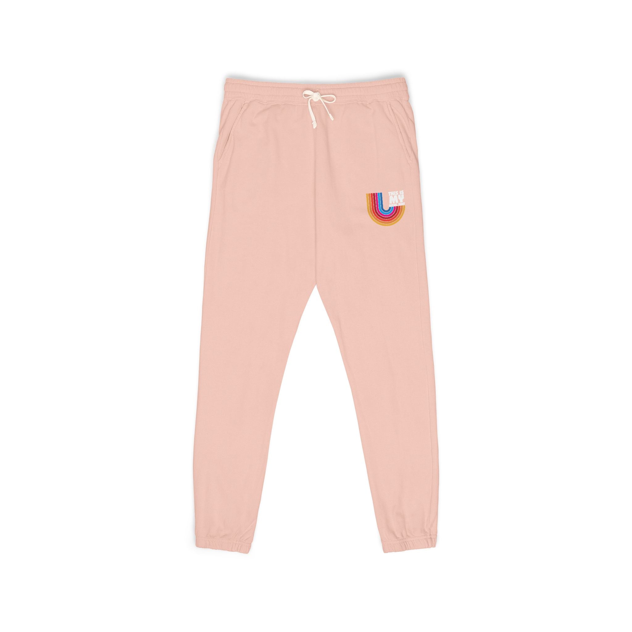 Retro Rainbow Pocket Sweatpants — Cozy Garment-Dyed Joggers