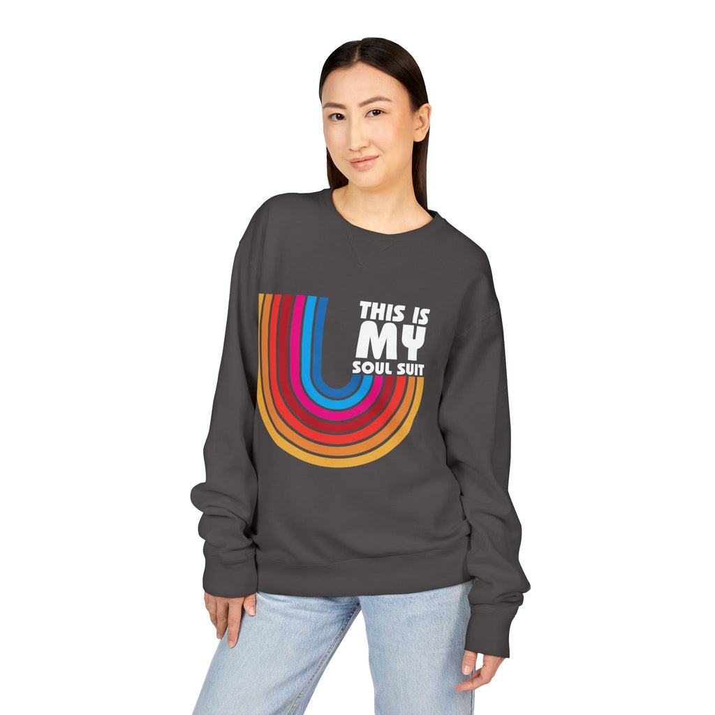 Soul Suit Sweatshirt – Retro Rainbow Crewneck ("This Is My Soul Suit")