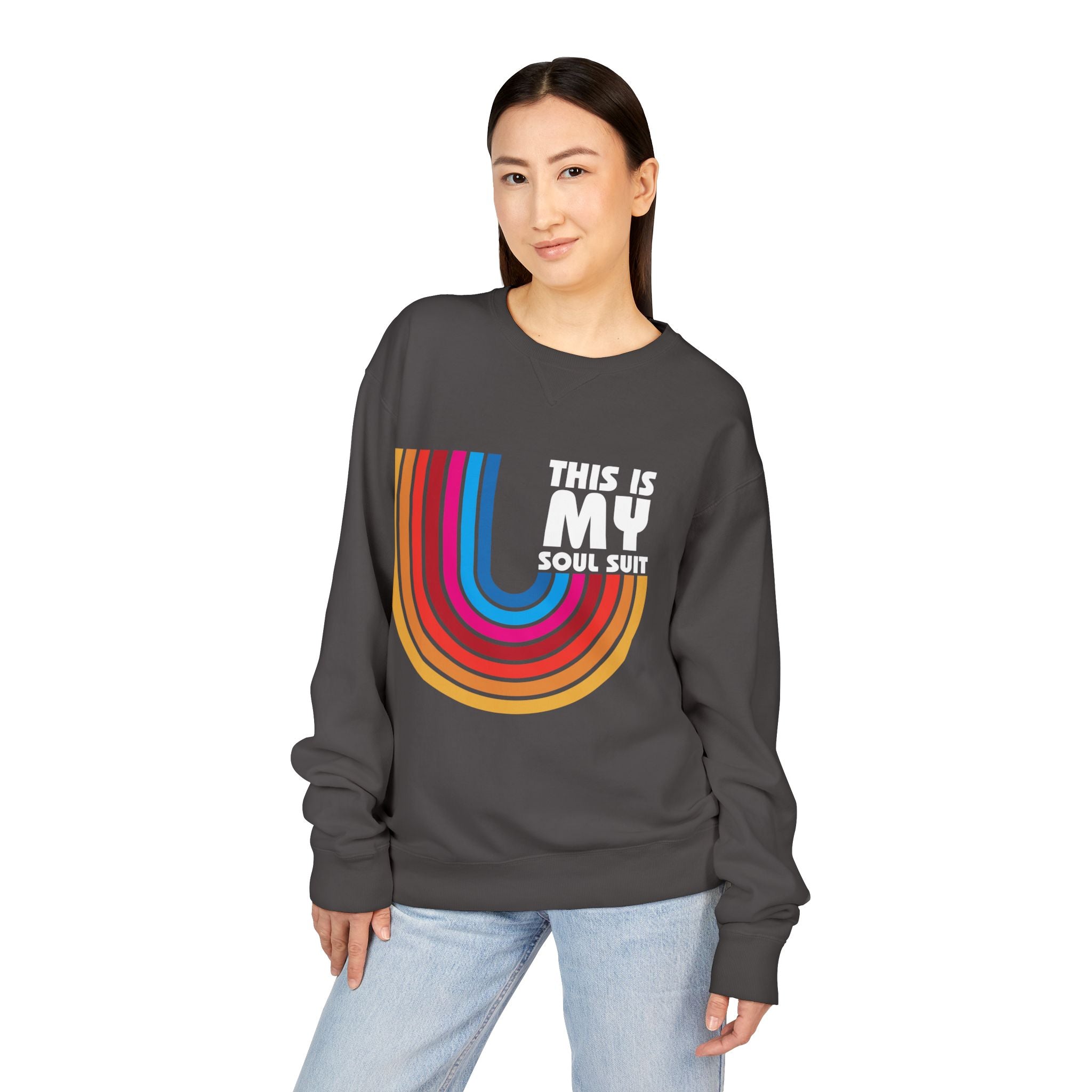 Soul Suit Sweatshirt – Retro Rainbow Crewneck ("This Is My Soul Suit")