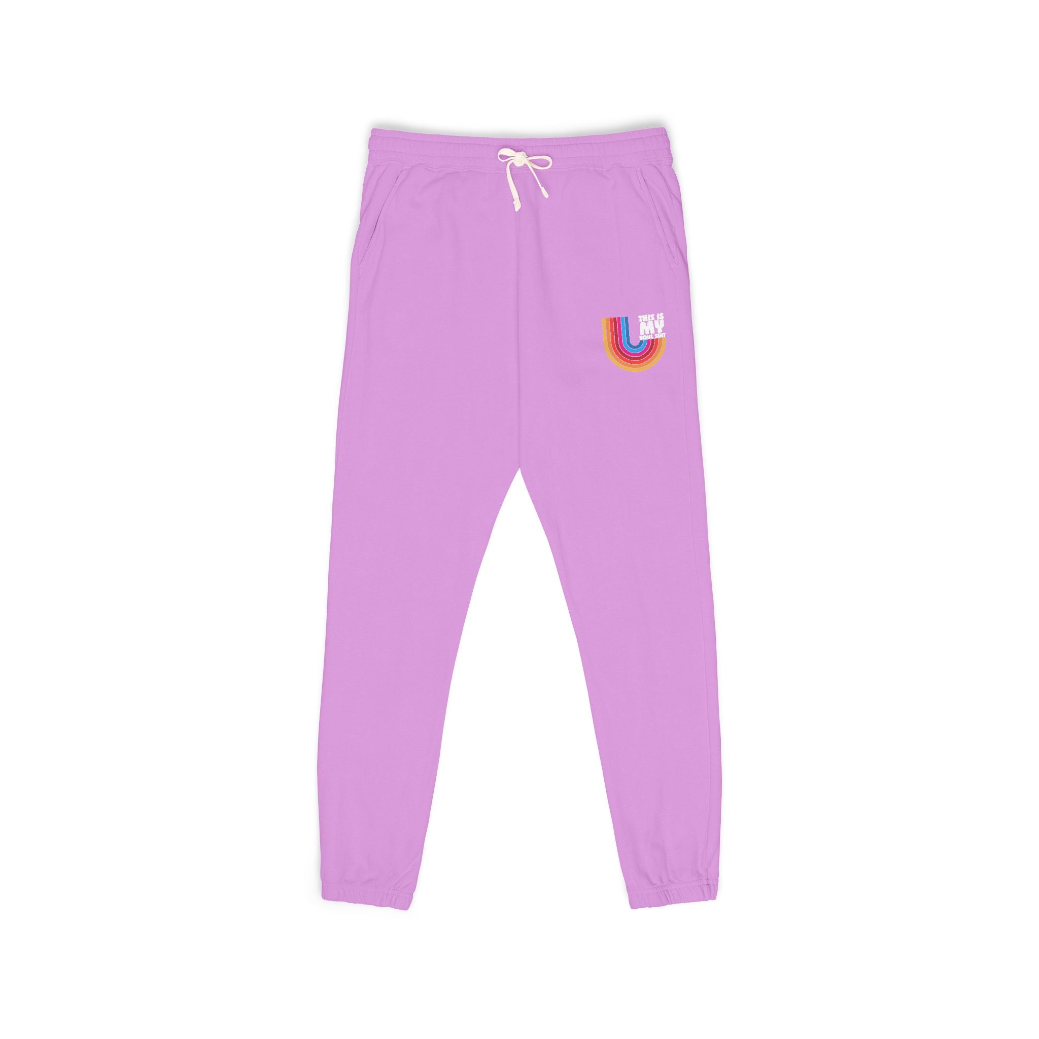 Retro Rainbow Pocket Sweatpants — Cozy Garment-Dyed Joggers