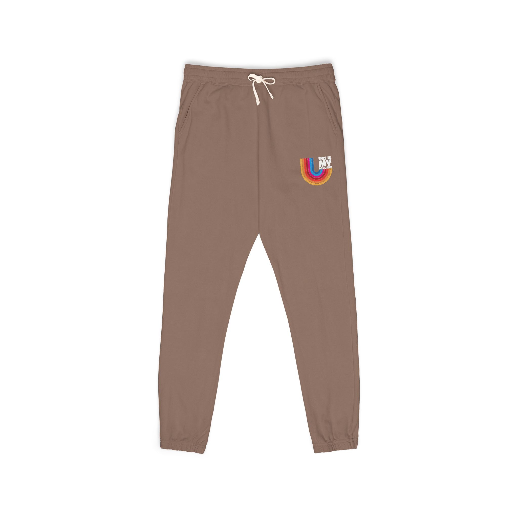 Retro Rainbow Pocket Sweatpants — Cozy Garment-Dyed Joggers