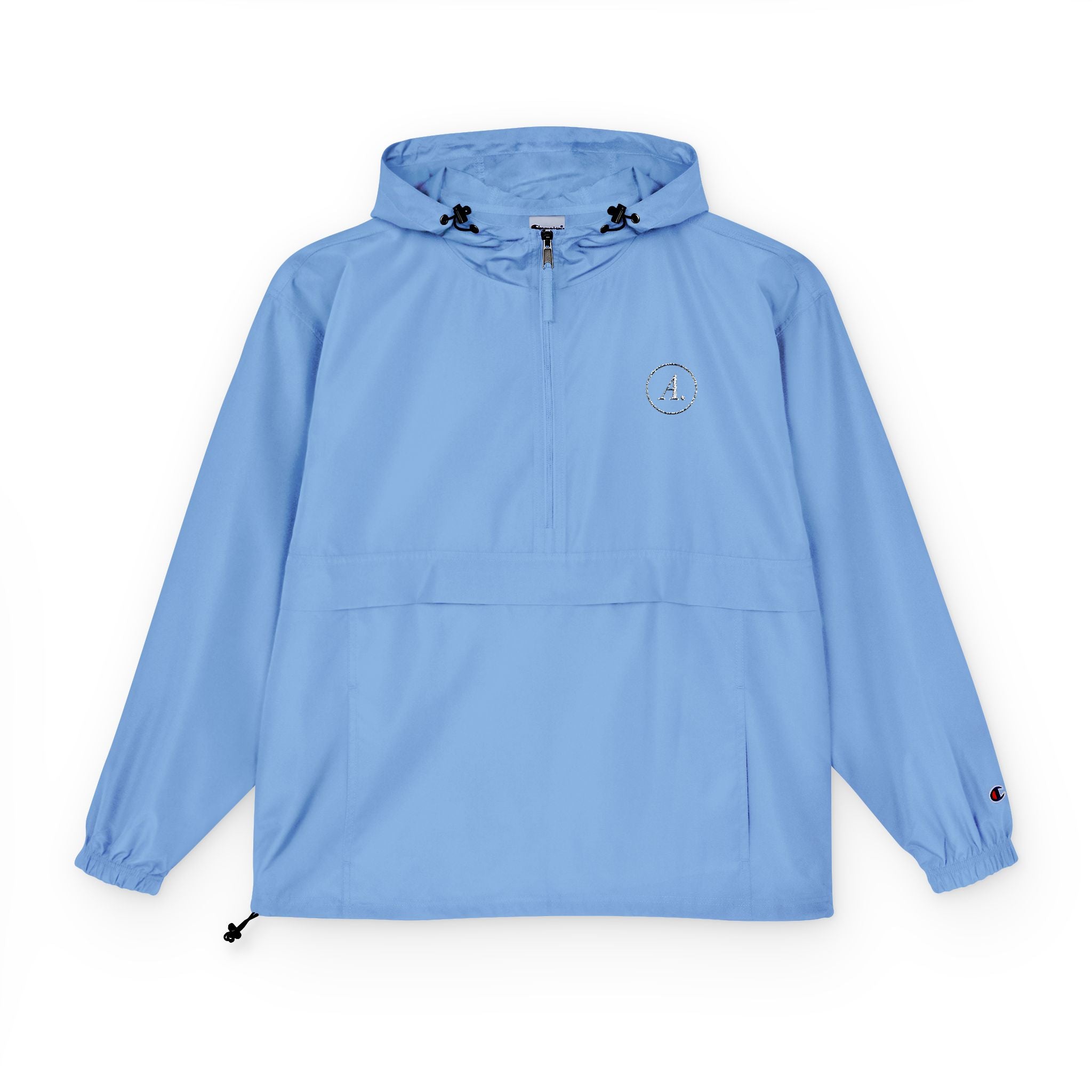 Packable Orange Anorak Jacket – Lightweight Hooded Windbreaker with Subtle Chest Logo