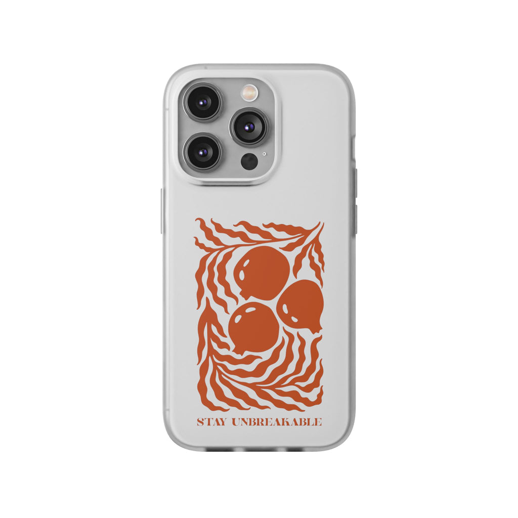 Stay Unbreakable Phone Case — Abstract Orange Fruit Graphic Flexible Case
