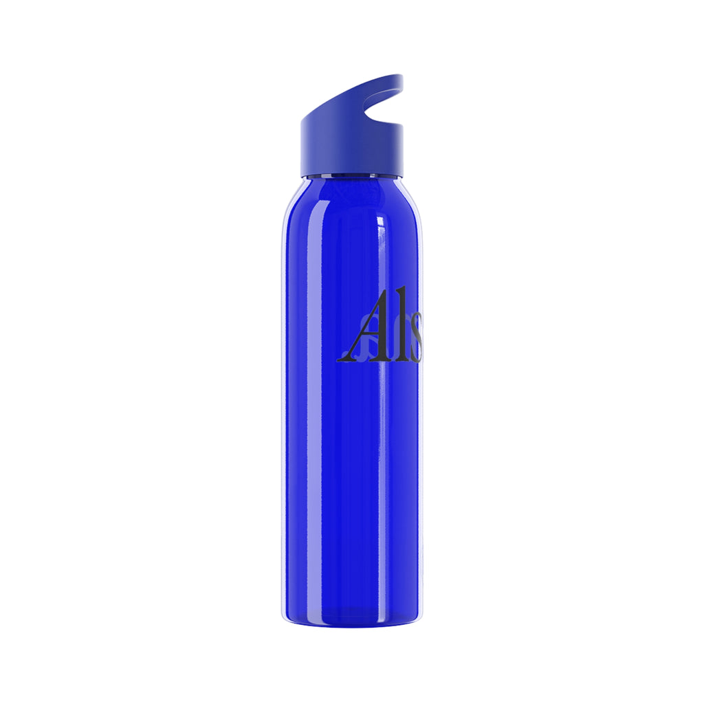 Sky Water Bottle — Minimal Clear Bottle with Subtle Script Accent
