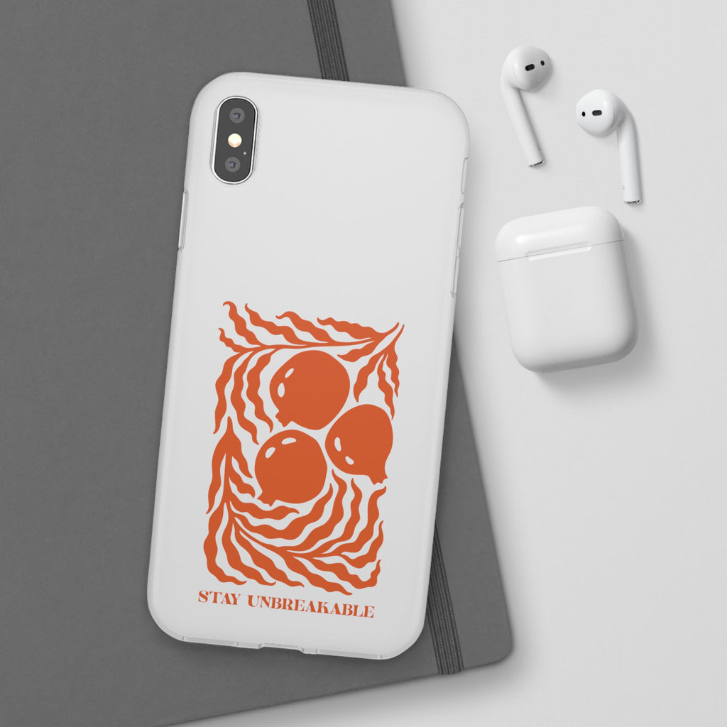 Stay Unbreakable Phone Case — Abstract Orange Fruit Graphic Flexible Case