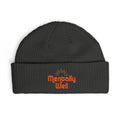 Cuff Beanie — "Mentally Well" Embroidered Knit Hat (Sunrise Design)