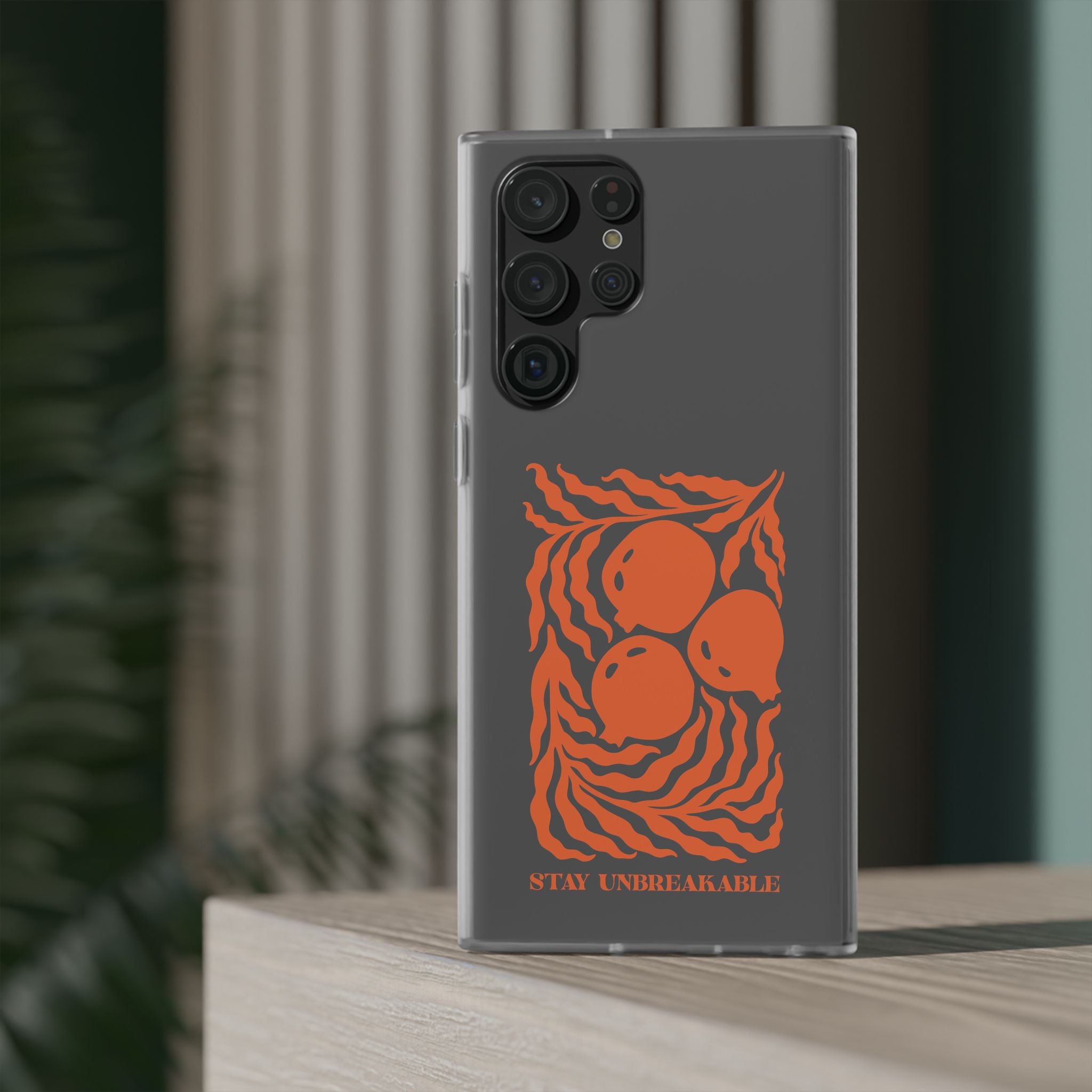 Stay Unbreakable Phone Case — Abstract Orange Fruit Graphic Flexible Case