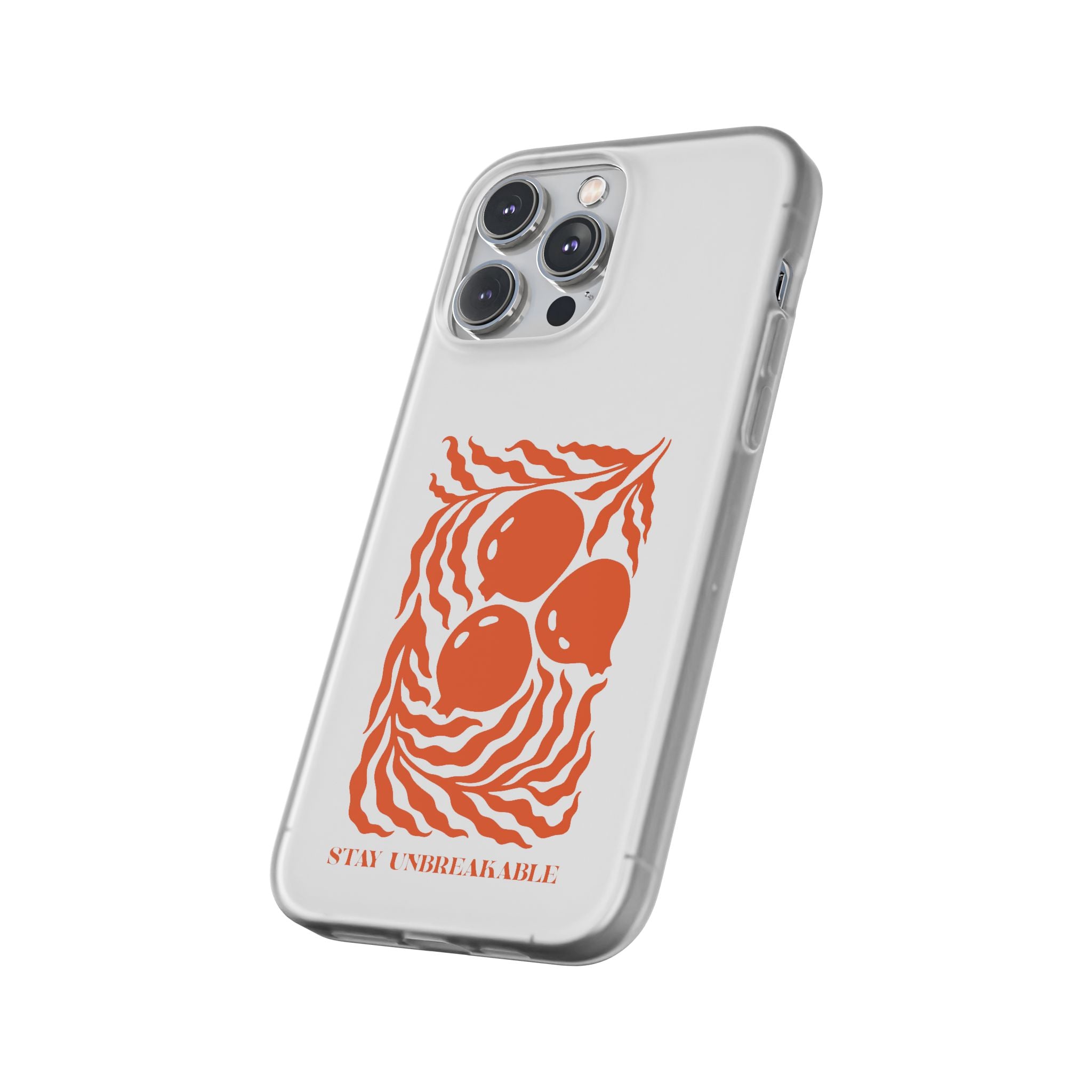 Stay Unbreakable Phone Case — Abstract Orange Fruit Graphic Flexible Case