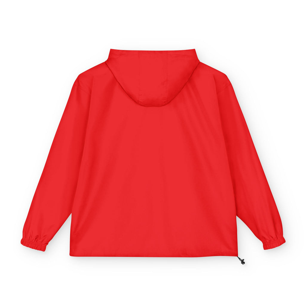 Packable Orange Anorak Jacket – Lightweight Hooded Windbreaker with Subtle Chest Logo
