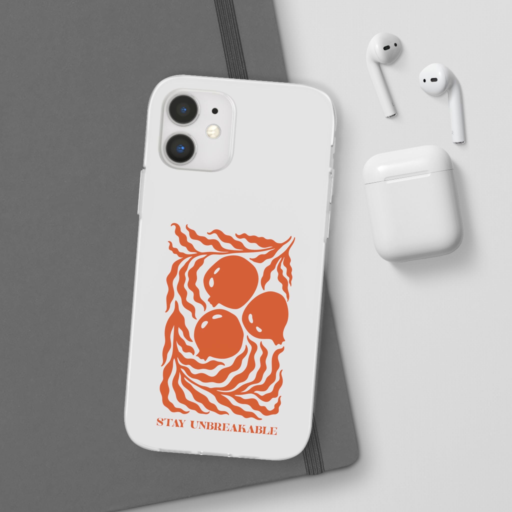 Stay Unbreakable Phone Case — Abstract Orange Fruit Graphic Flexible Case