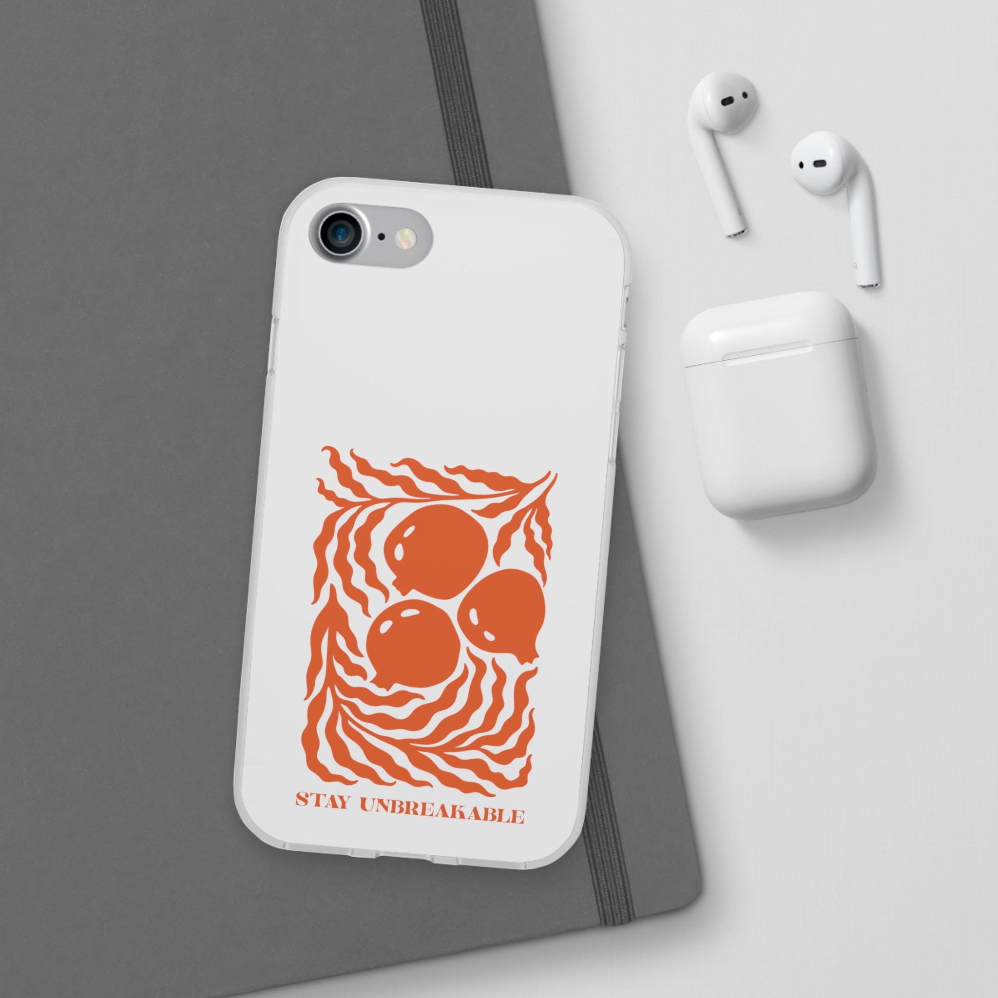 Stay Unbreakable Phone Case — Abstract Orange Fruit Graphic Flexible Case