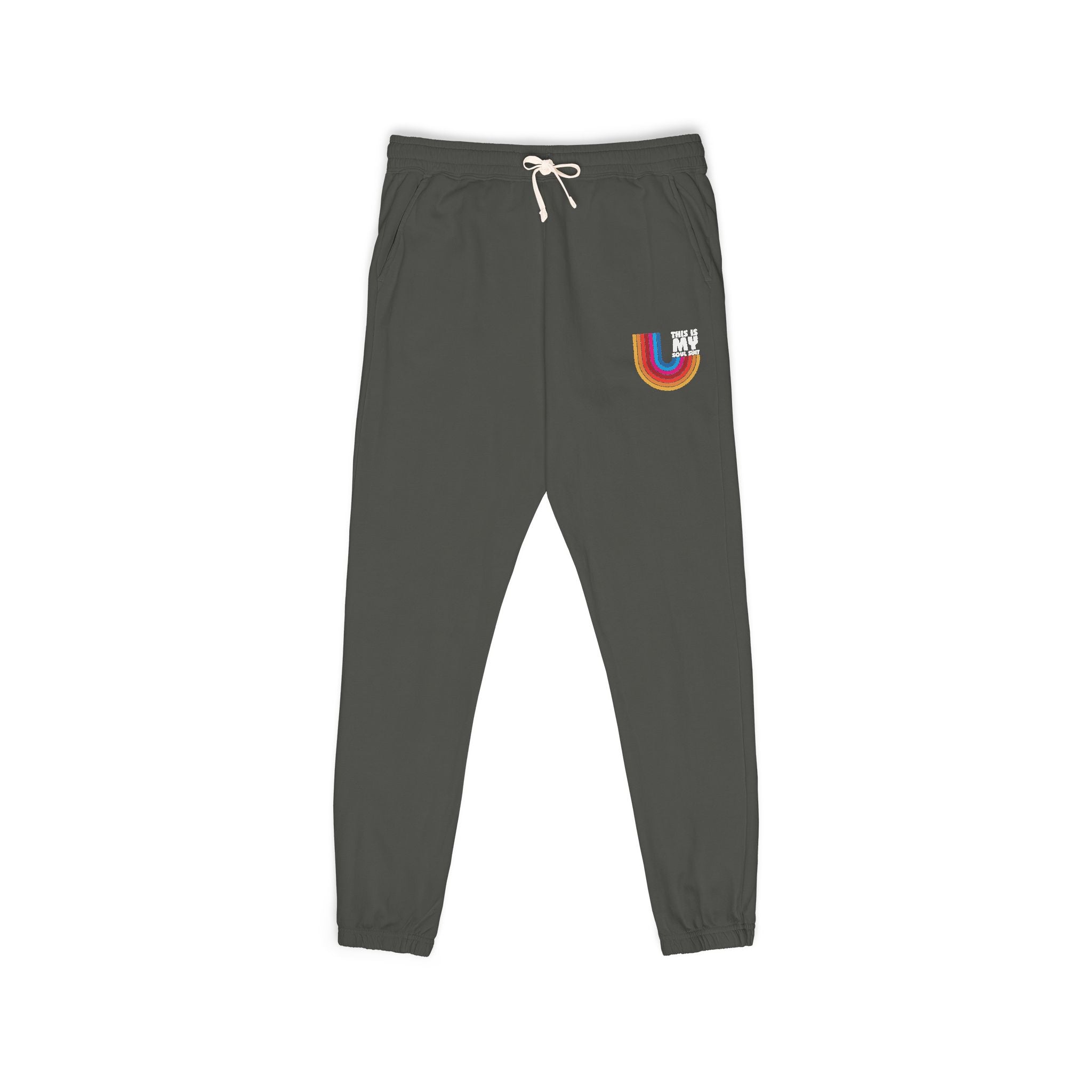 Retro Rainbow Pocket Sweatpants — Cozy Garment-Dyed Joggers