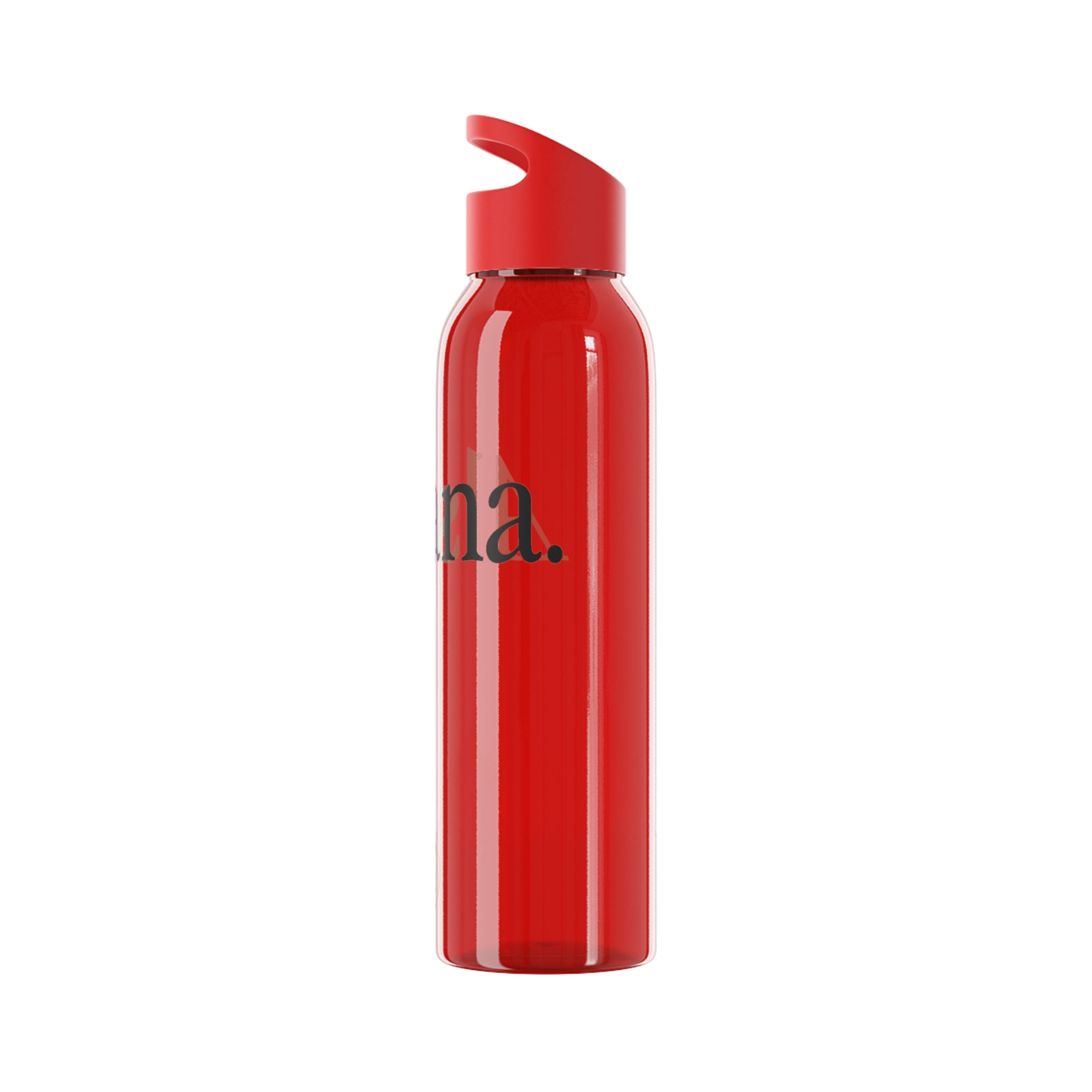 Sky Water Bottle — Minimal Clear Bottle with Subtle Script Accent
