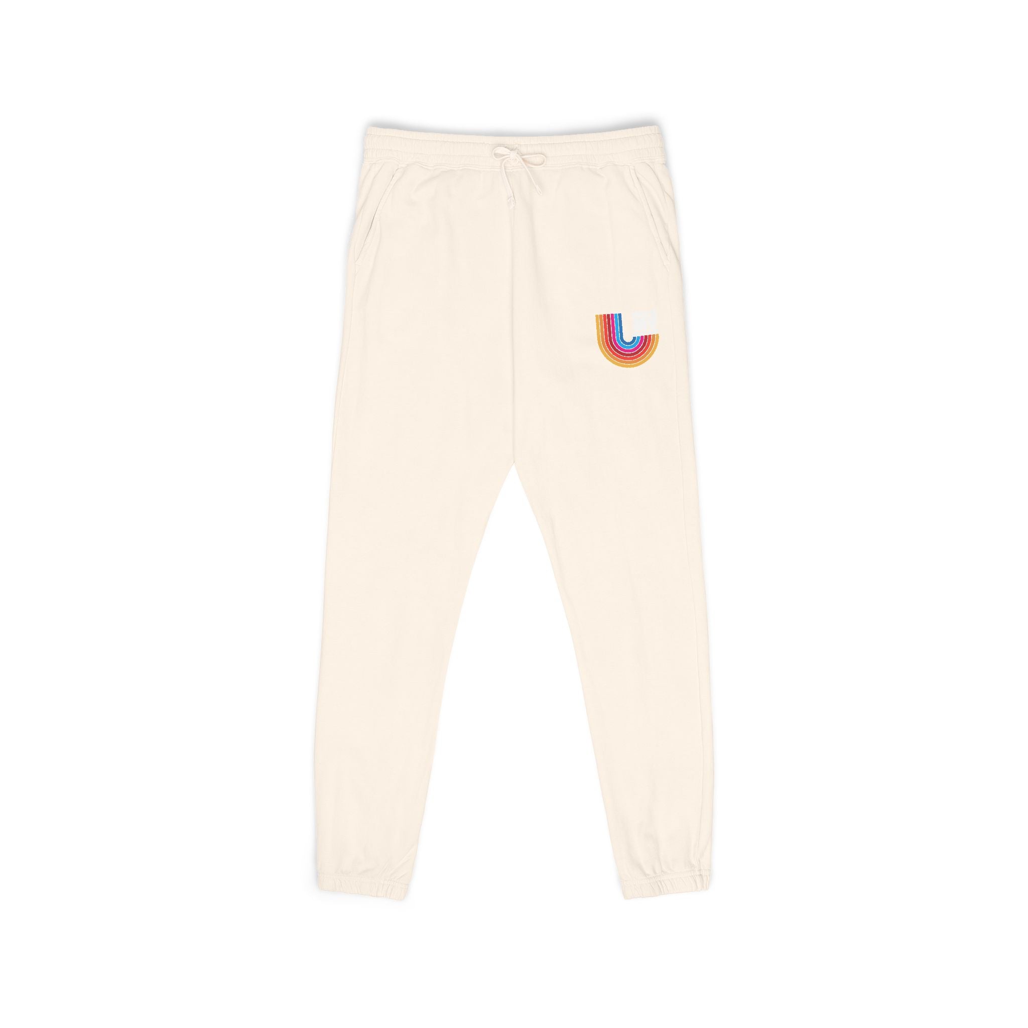 Retro Rainbow Pocket Sweatpants — Cozy Garment-Dyed Joggers