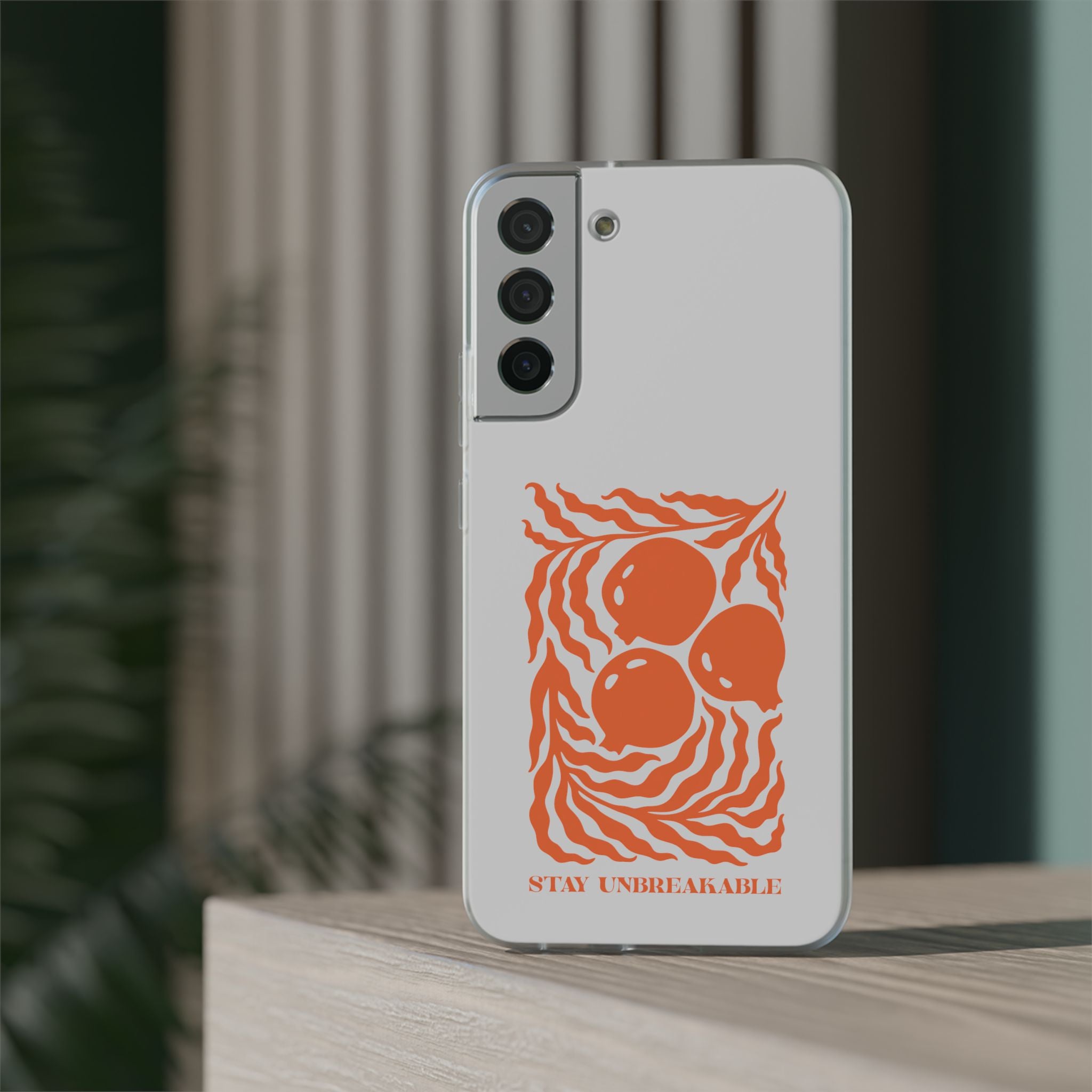 Stay Unbreakable Phone Case — Abstract Orange Fruit Graphic Flexible Case