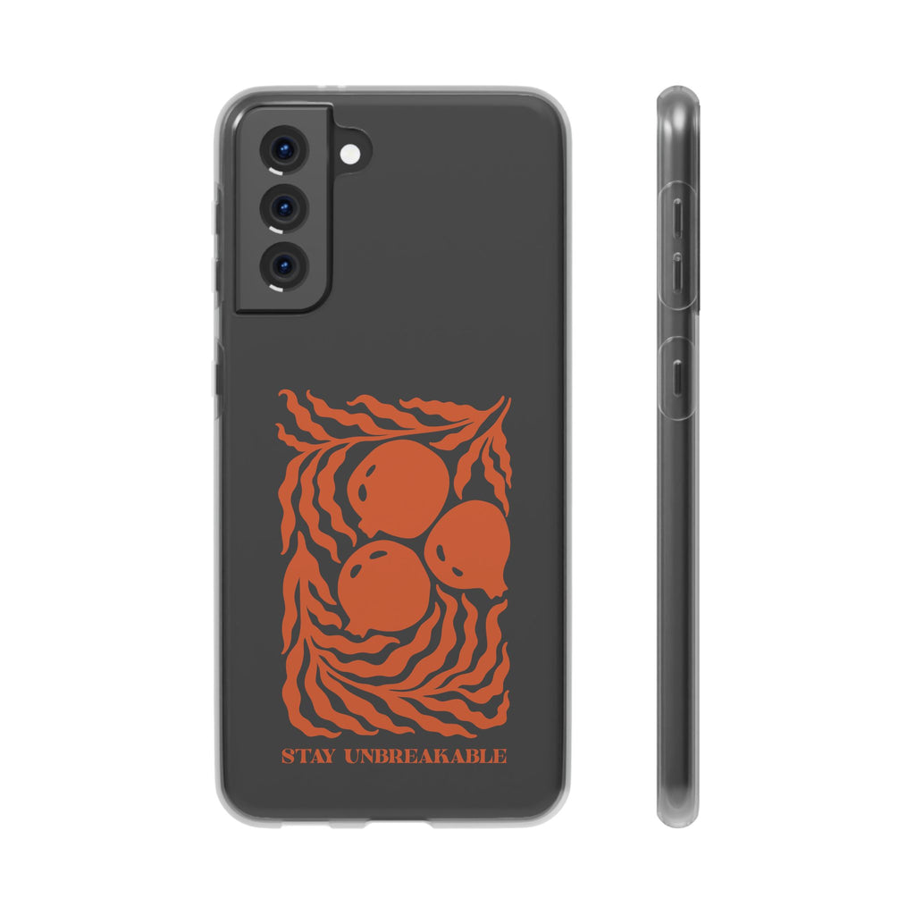 Stay Unbreakable Phone Case — Abstract Orange Fruit Graphic Flexible Case