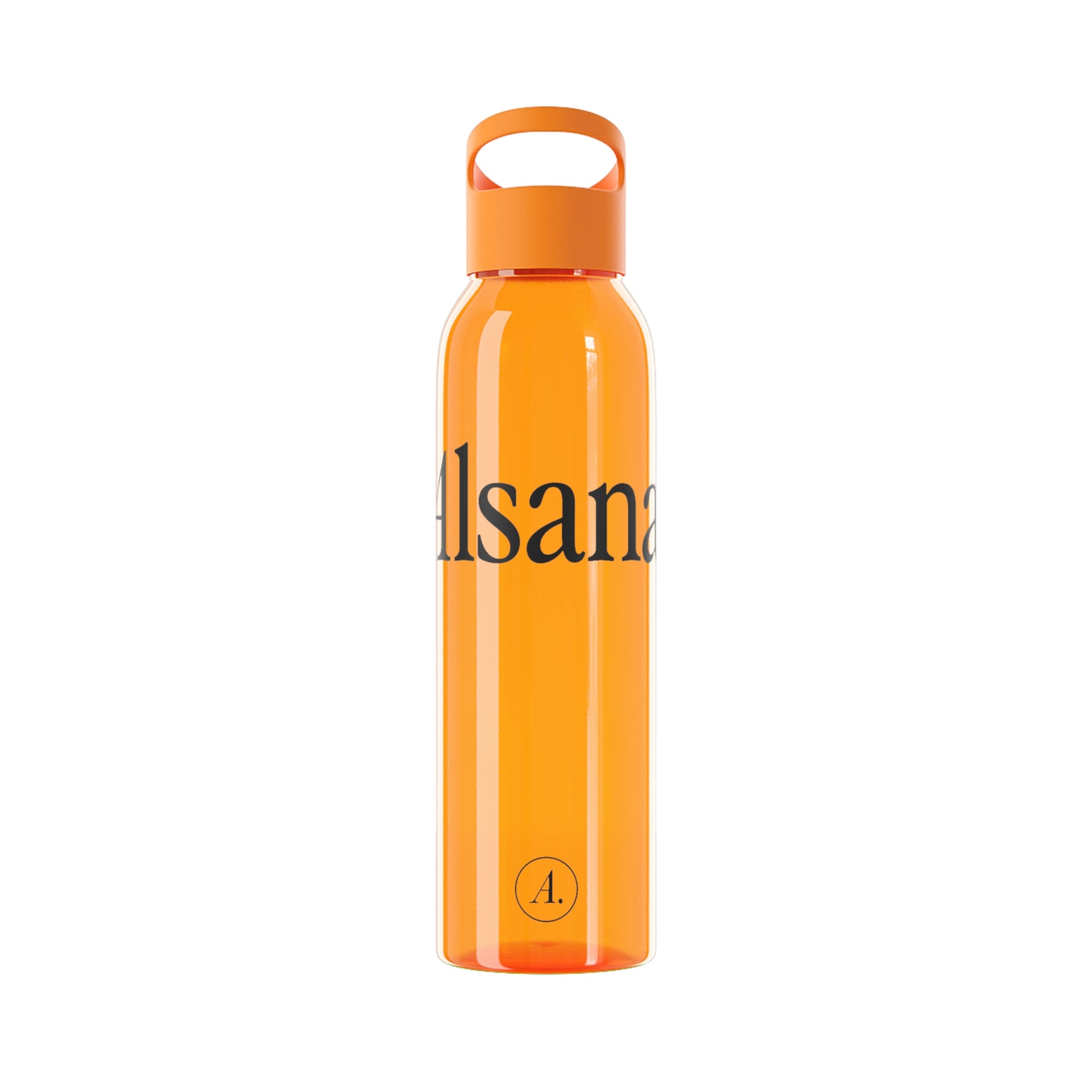 Sky Water Bottle — Minimal Clear Bottle with Subtle Script Accent