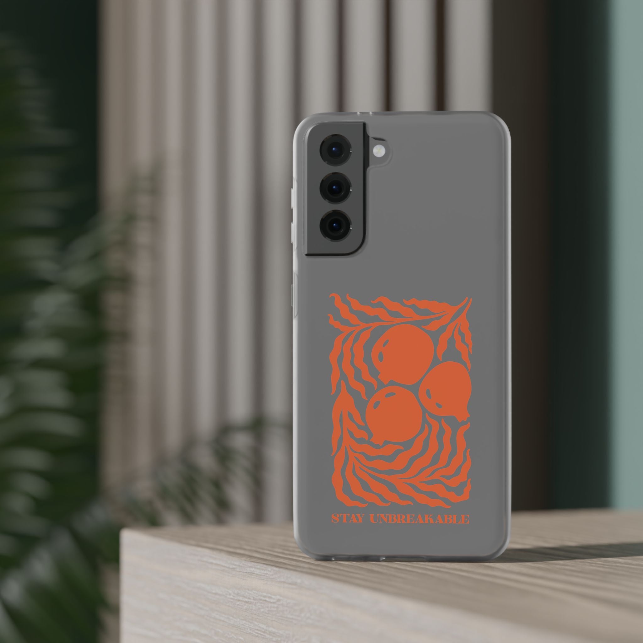 Stay Unbreakable Phone Case — Abstract Orange Fruit Graphic Flexible Case