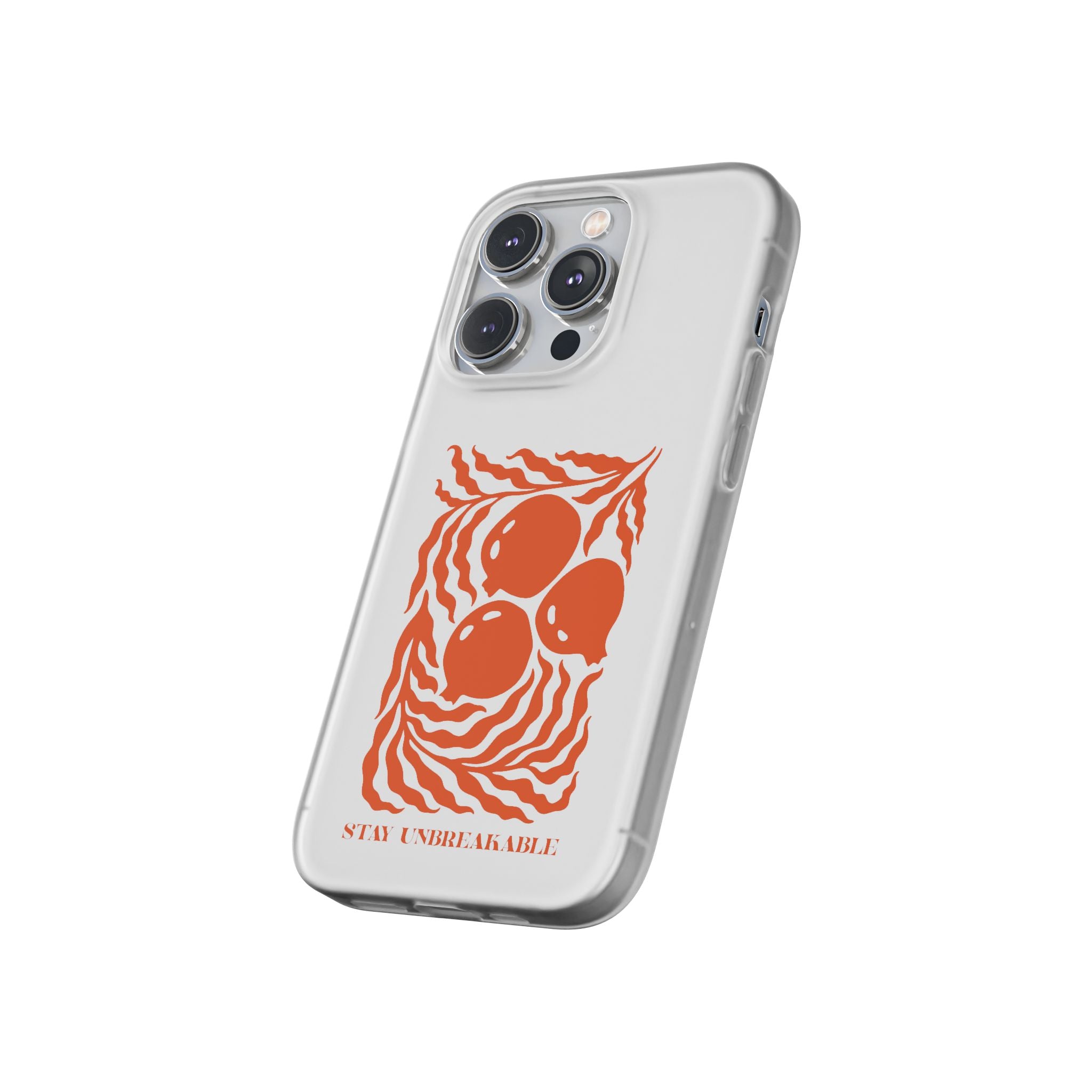 Stay Unbreakable Phone Case — Abstract Orange Fruit Graphic Flexible Case