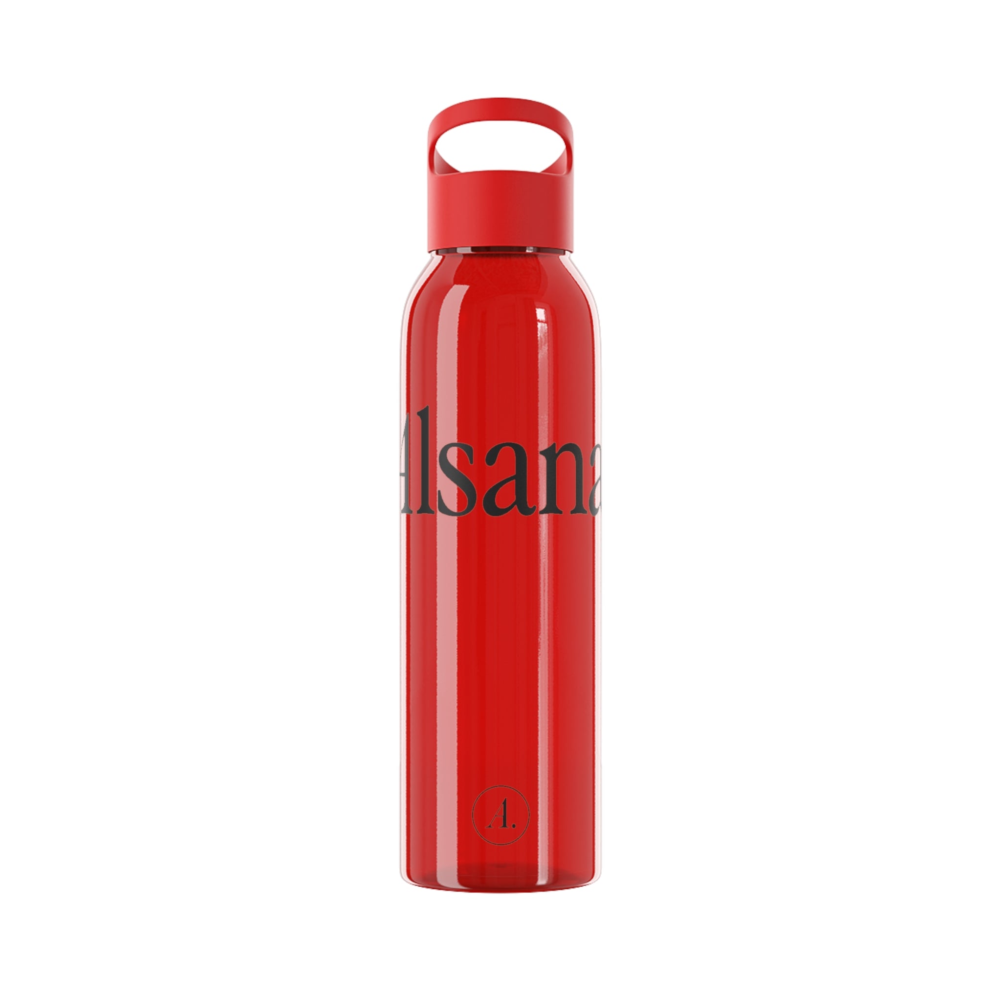 Sky Water Bottle — Minimal Clear Bottle with Subtle Script Accent
