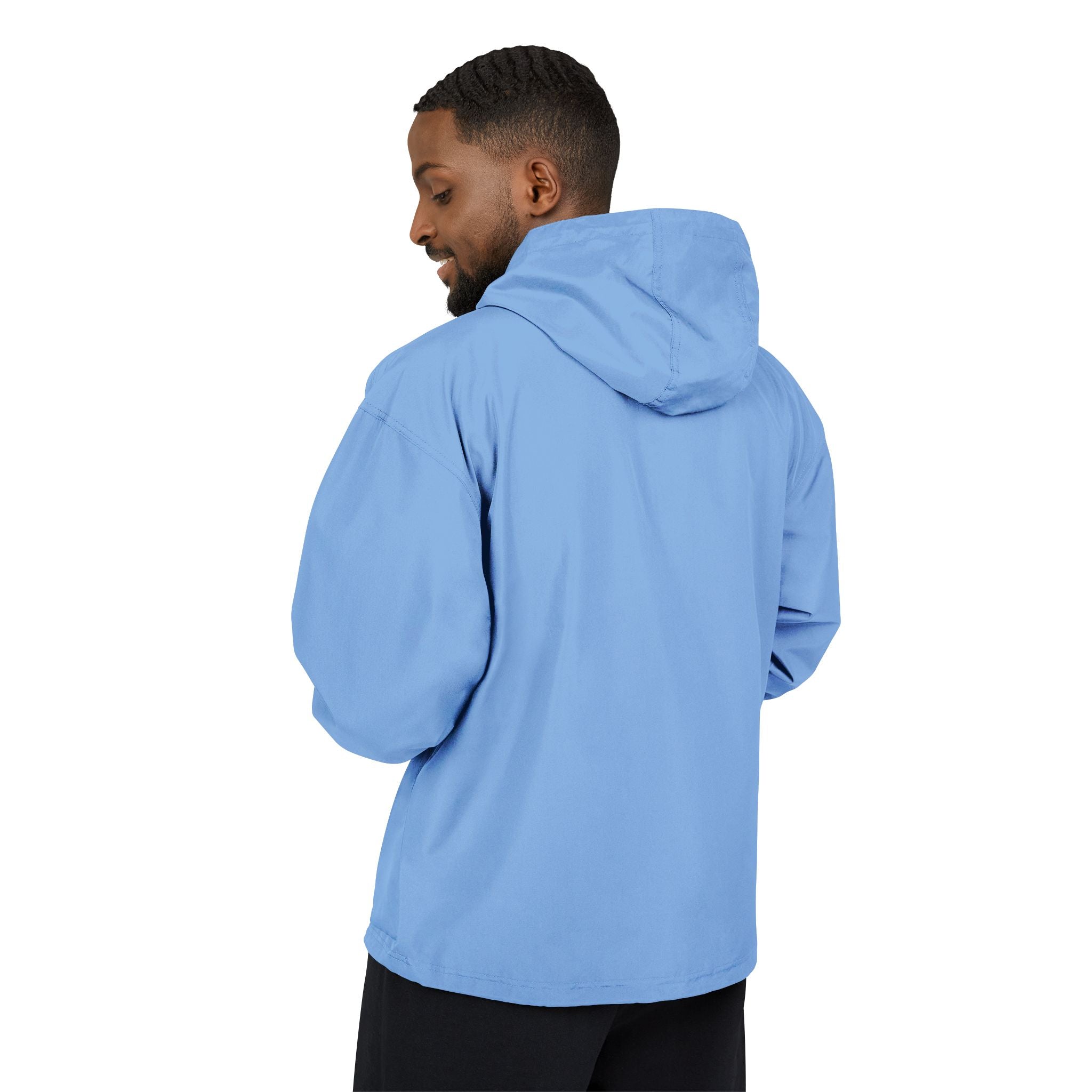Packable Orange Anorak Jacket – Lightweight Hooded Windbreaker with Subtle Chest Logo