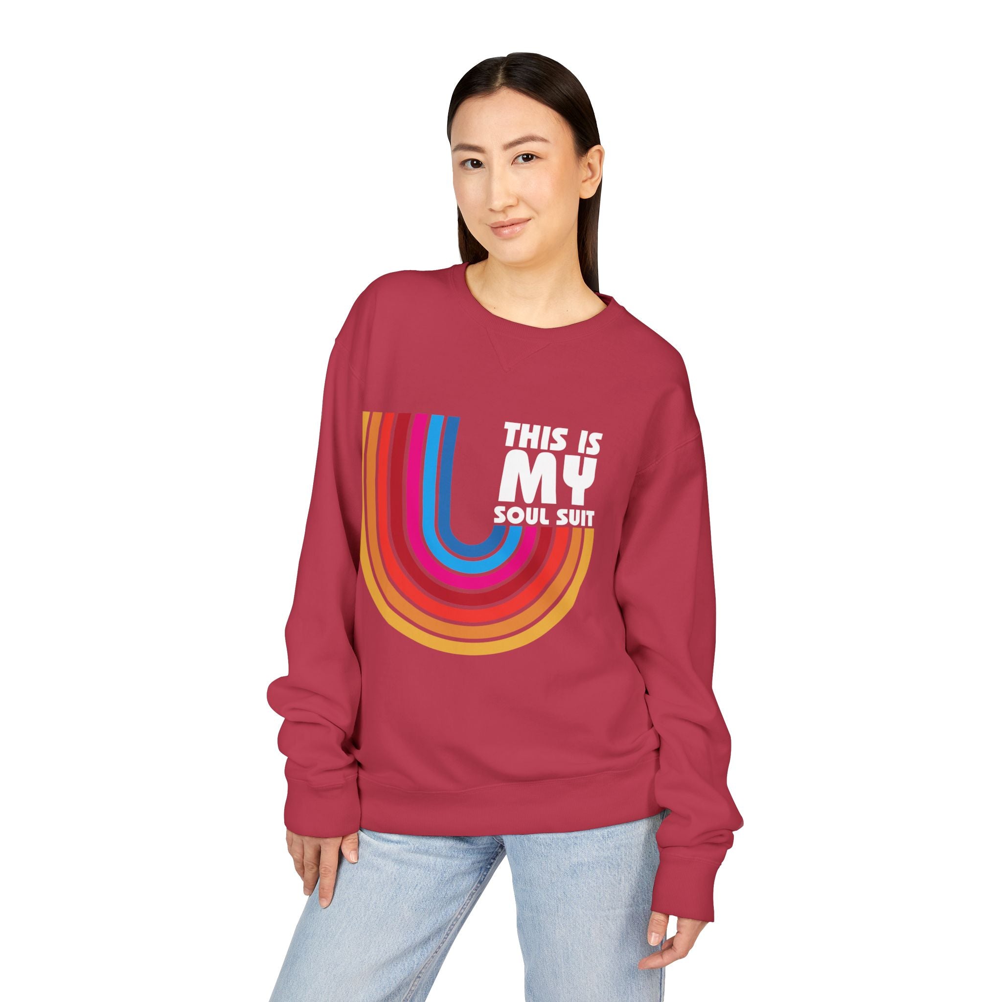 Soul Suit Sweatshirt – Retro Rainbow Crewneck ("This Is My Soul Suit")
