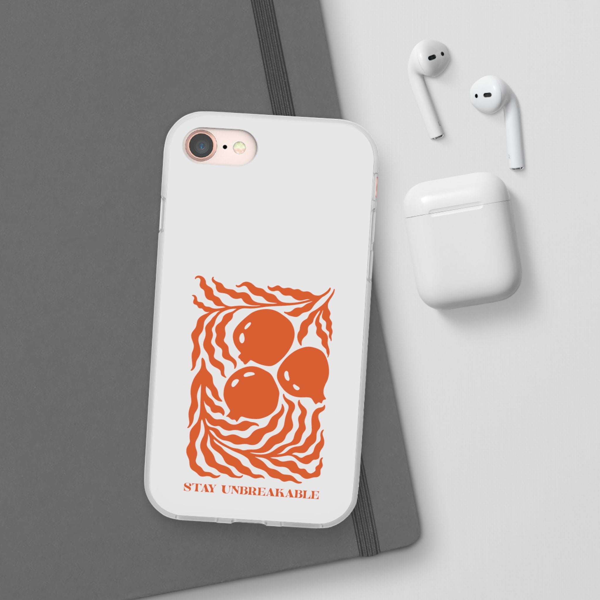 Stay Unbreakable Phone Case — Abstract Orange Fruit Graphic Flexible Case
