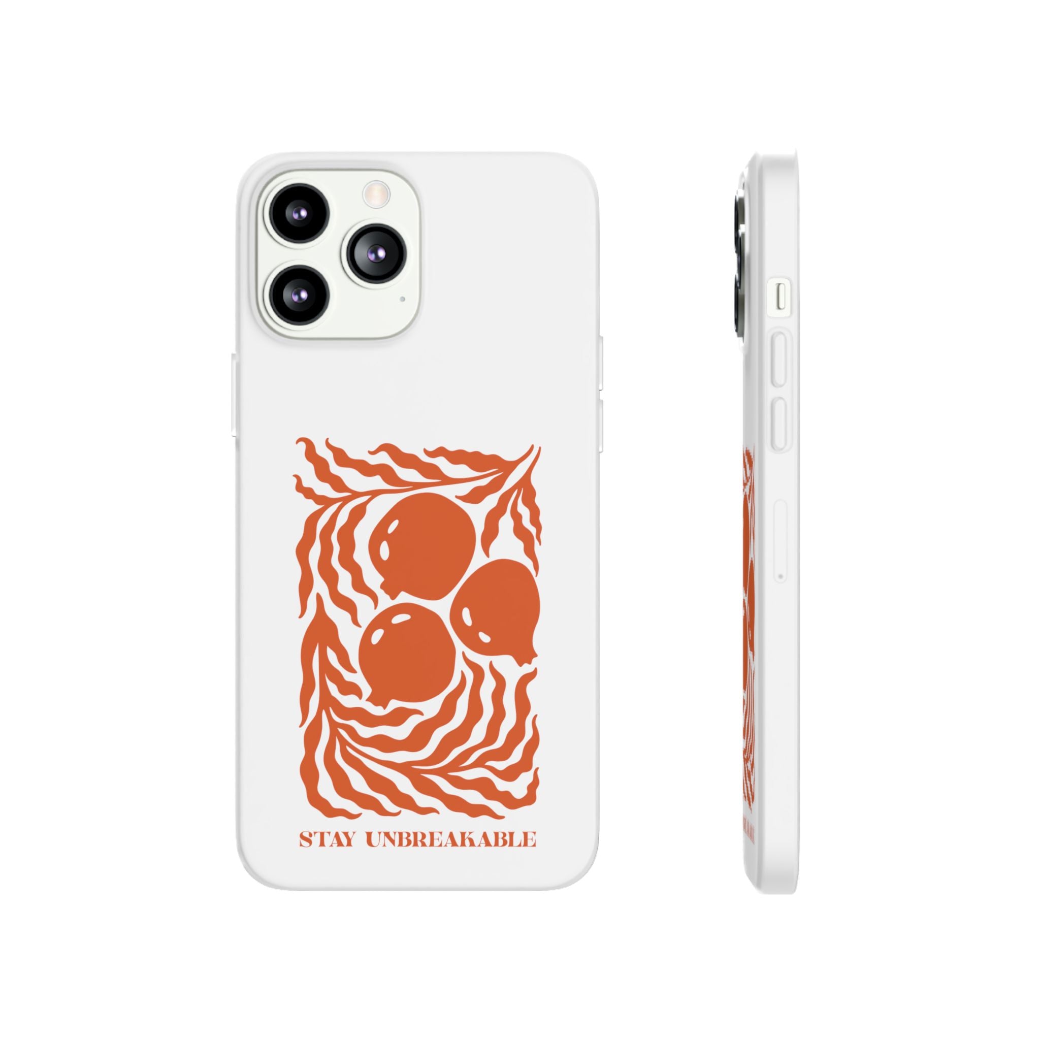 Stay Unbreakable Phone Case — Abstract Orange Fruit Graphic Flexible Case