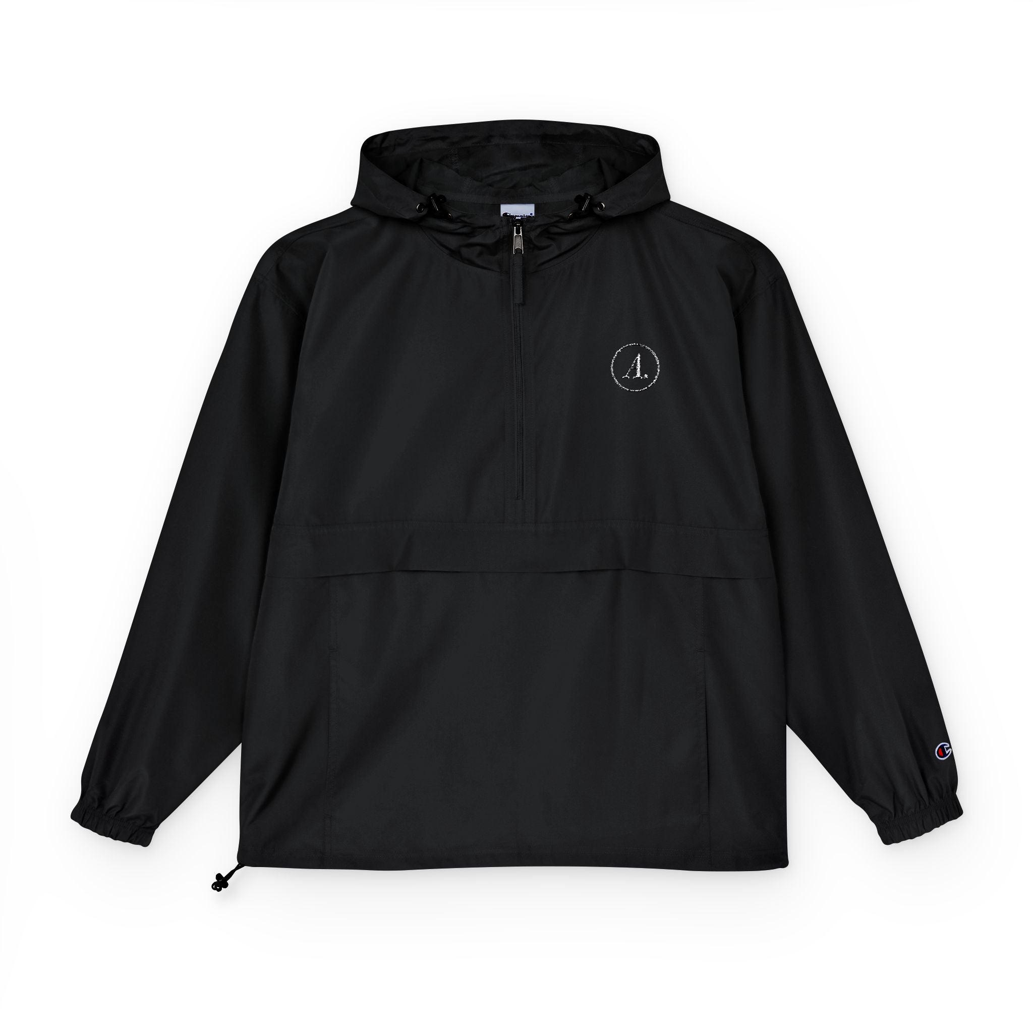 Packable Orange Anorak Jacket – Lightweight Hooded Windbreaker with Subtle Chest Logo