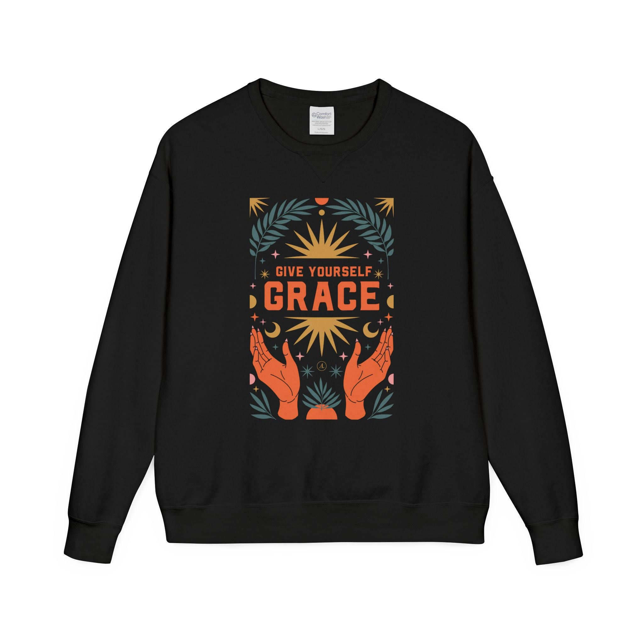 Grace Graphic Sweatshirt — Inspirational Hands & Sun Crewneck